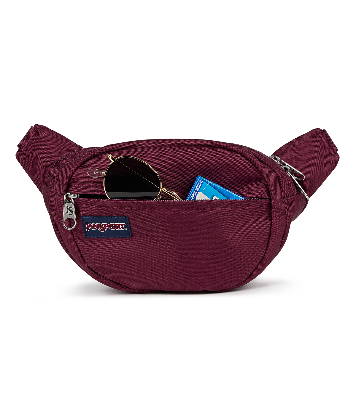 JanSport Fifth Avenue Fanny Pack in Cherry Lacquer — detail view