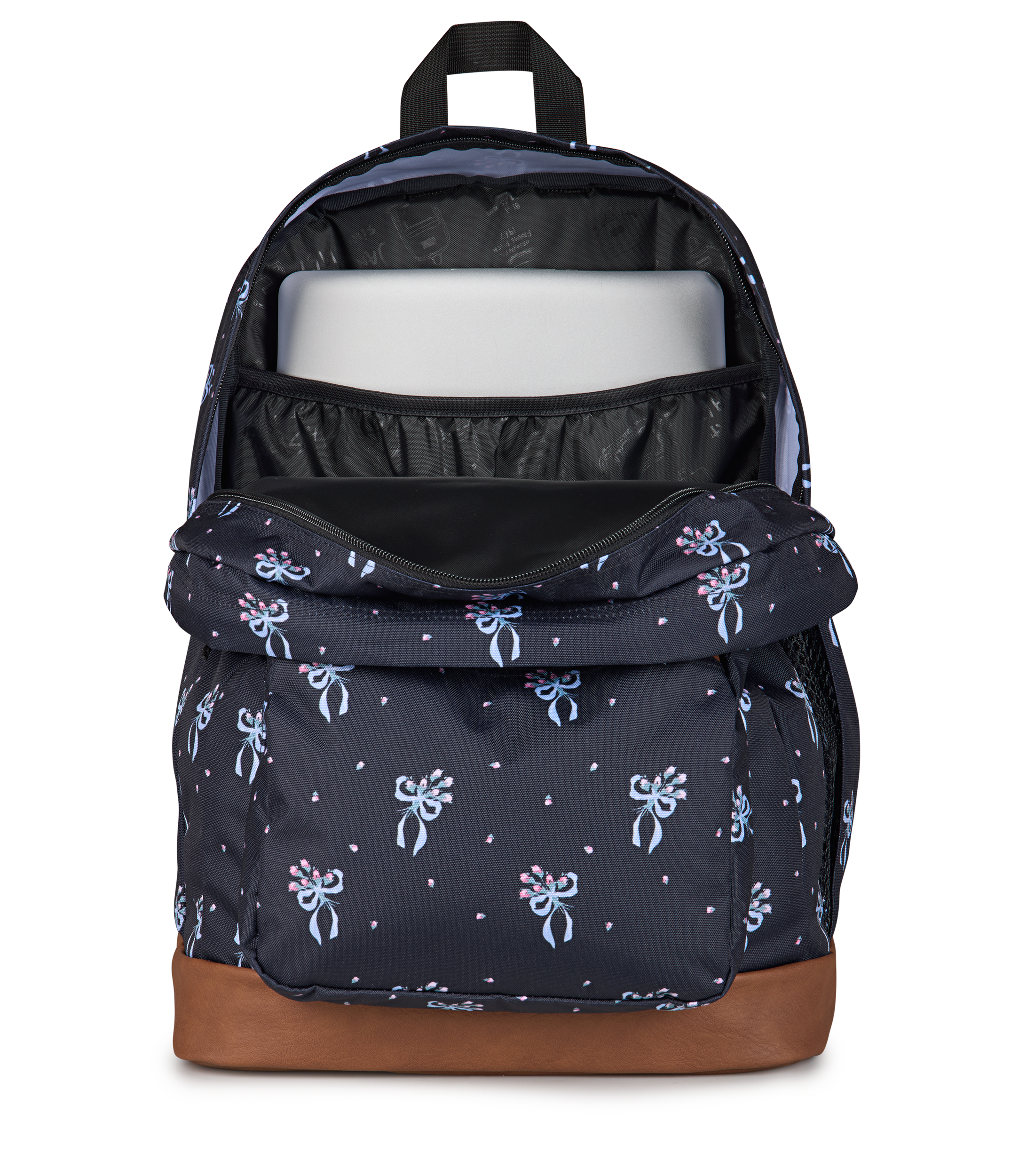 JanSport Cool Student Backpack 34L in Pastel Petals Black — detail view 2 # color_Pastel Petals Black