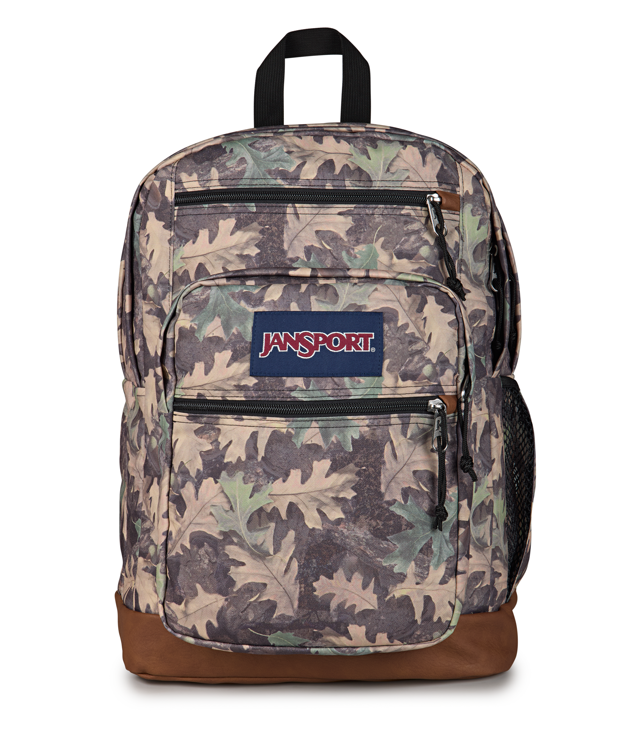 JanSport Cool Student Backpack 34L in Woodland Camo — front view # color_Woodland Camo