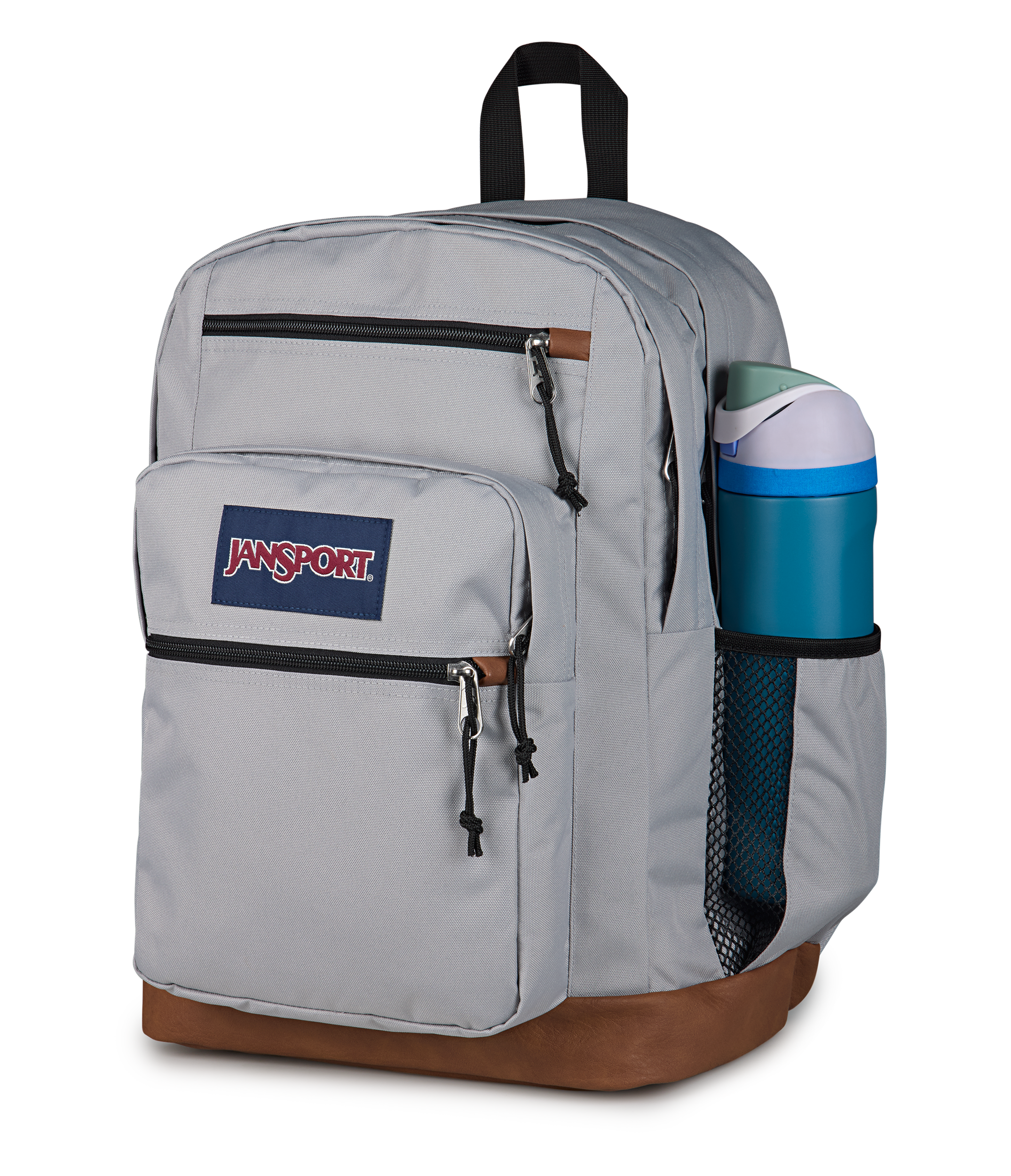 JanSport Cool Student Backpack 34L in Grounded Grey — detail view # color_Grounded Grey