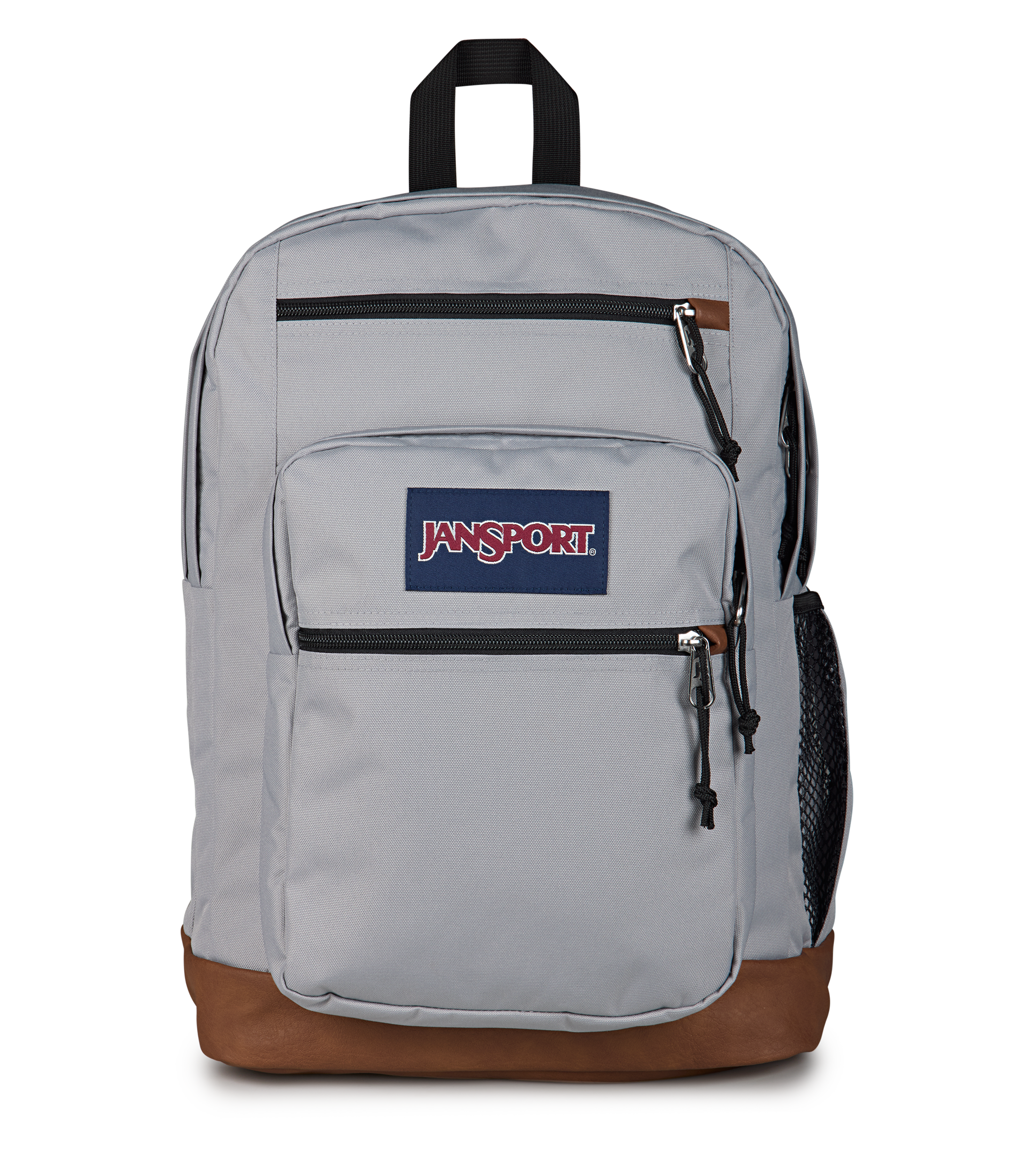 JanSport Cool Student Backpack 34L in Grounded Grey — front view # color_Grounded Grey