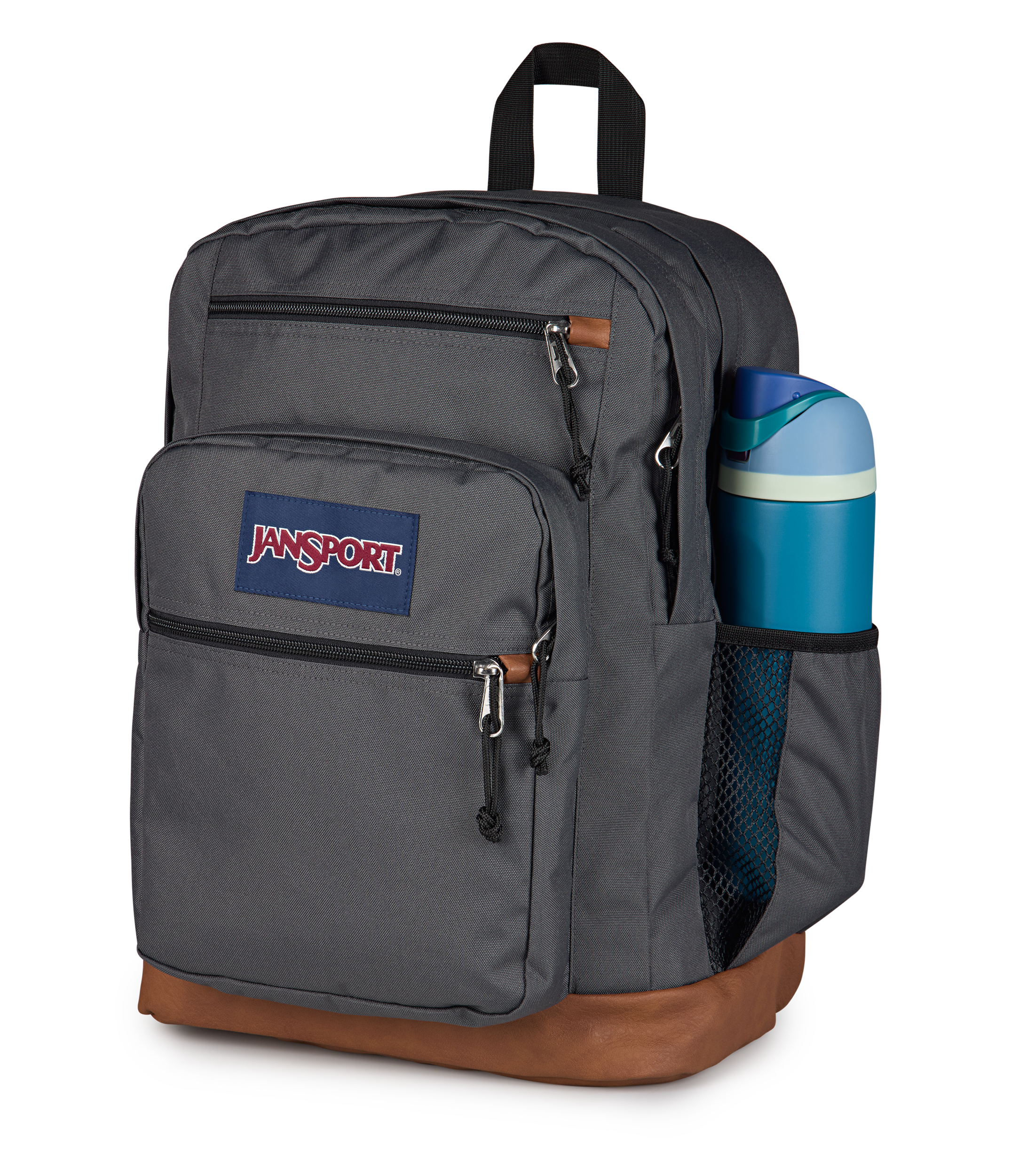 JanSport Cool Student Backpack 34L in Smokey Grit — detail view # color_Smokey Grit