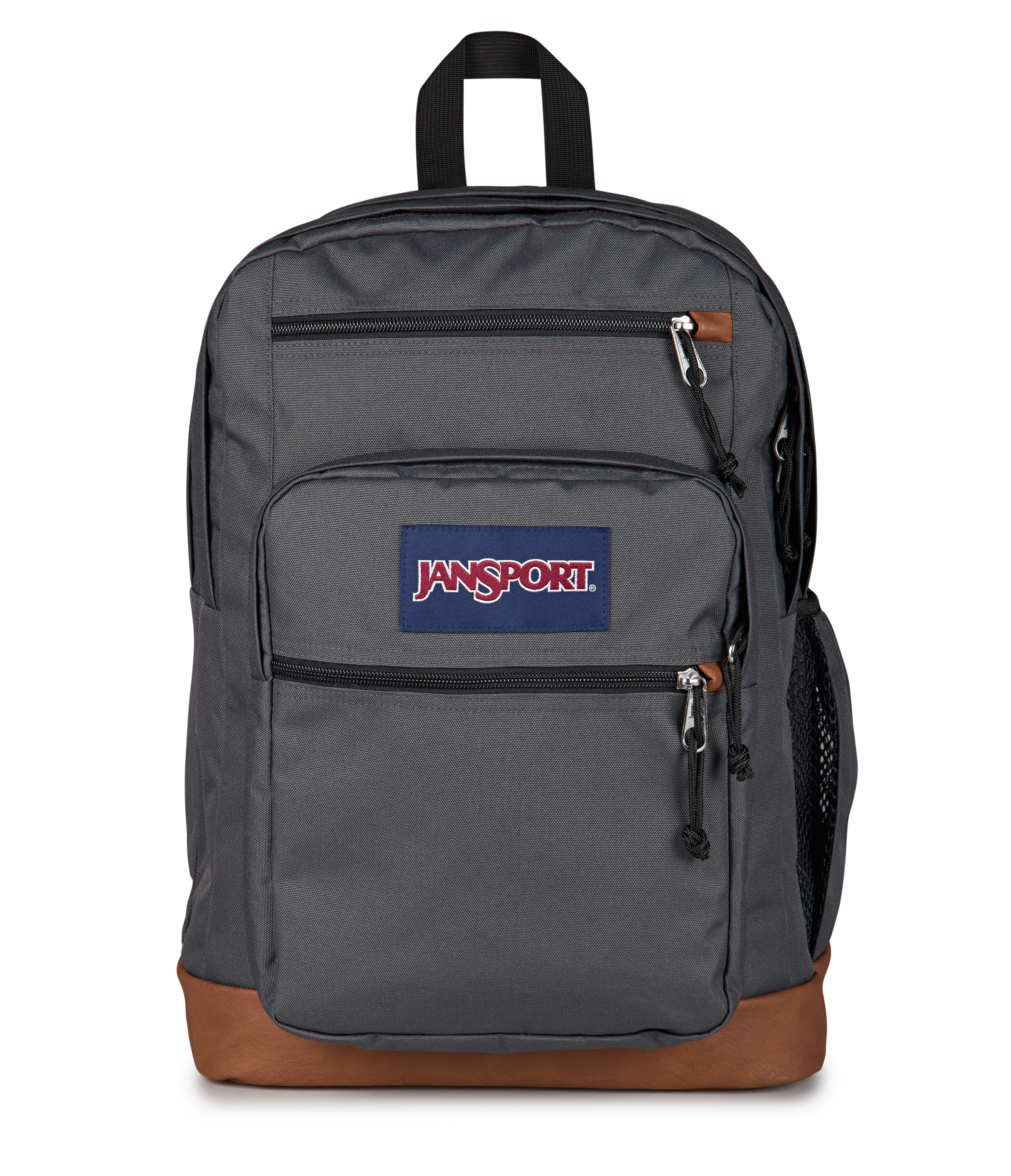 JanSport Cool Student Backpack 34L in Smokey Grit — front view # color_Smokey Grit