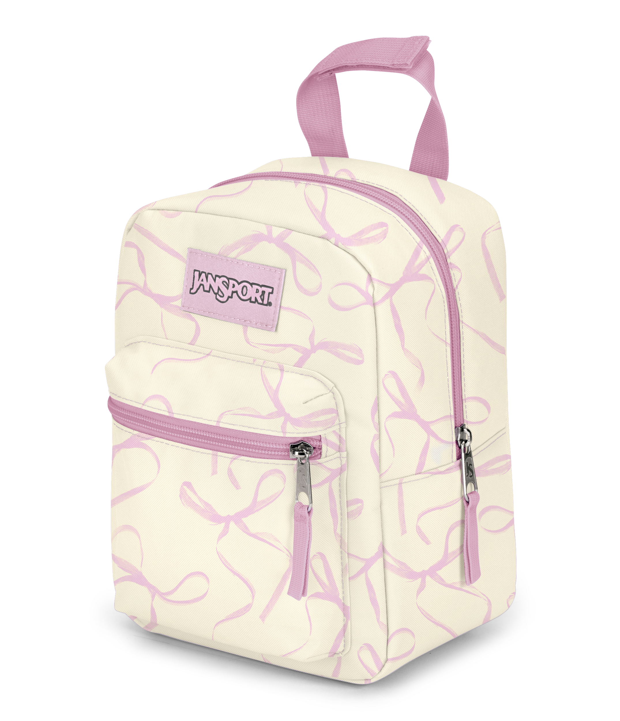 JanSport Big Break in Rows of Bows Pink Ice — angle view 4