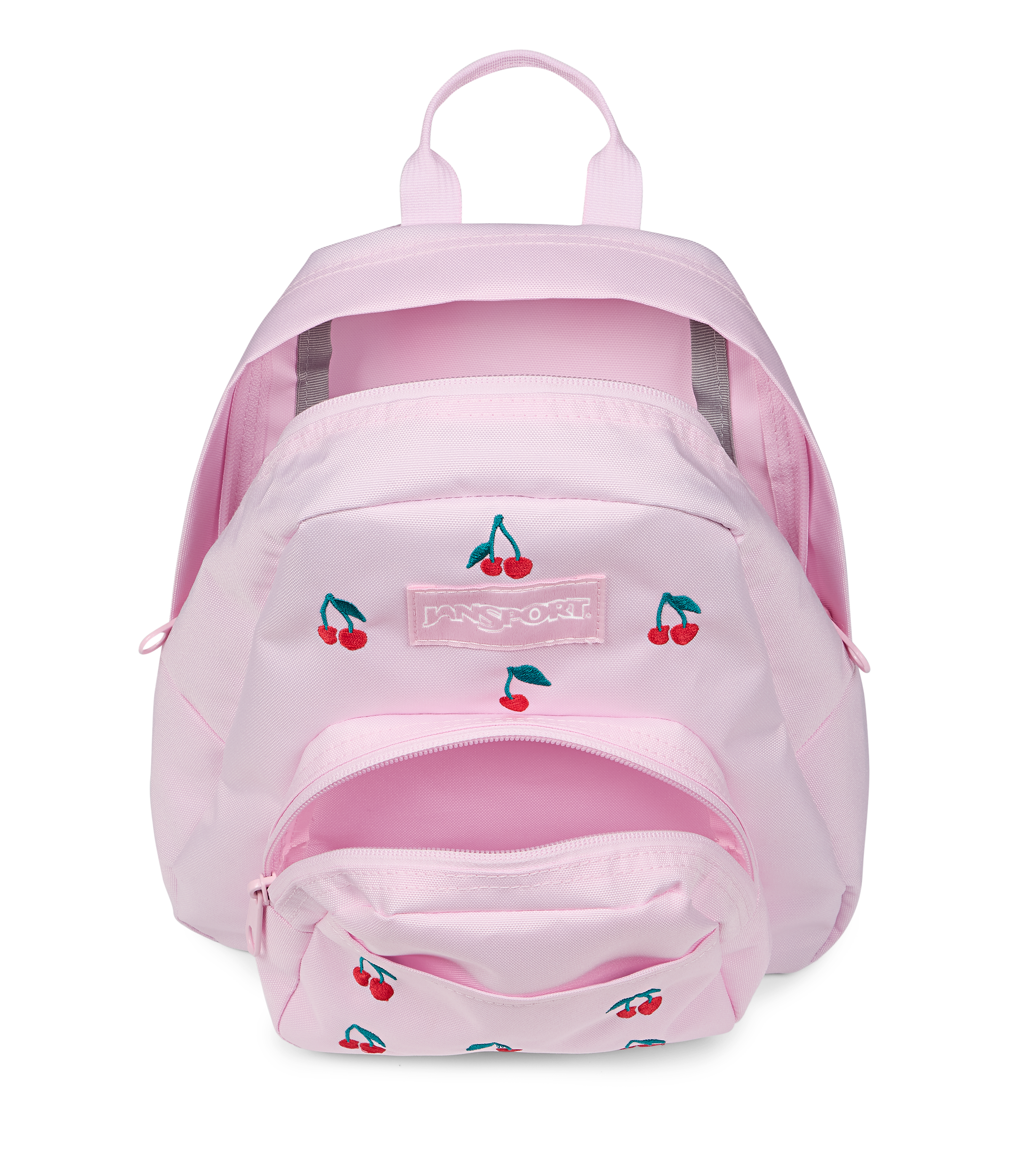 JanSport Half Pint FX in Pink Ice Cherry Embroidery — angle view 2