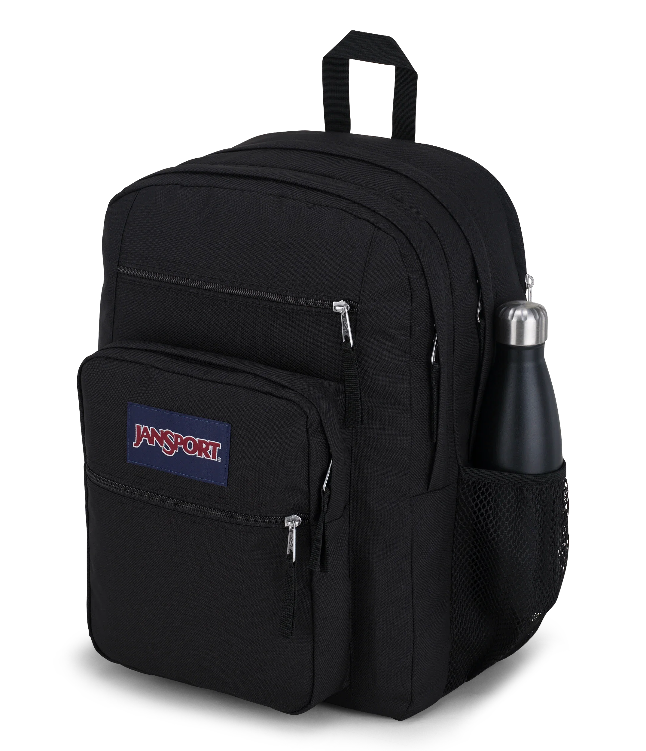 JanSport Big Student Backpack 34L in Black — detail view # color_Black
