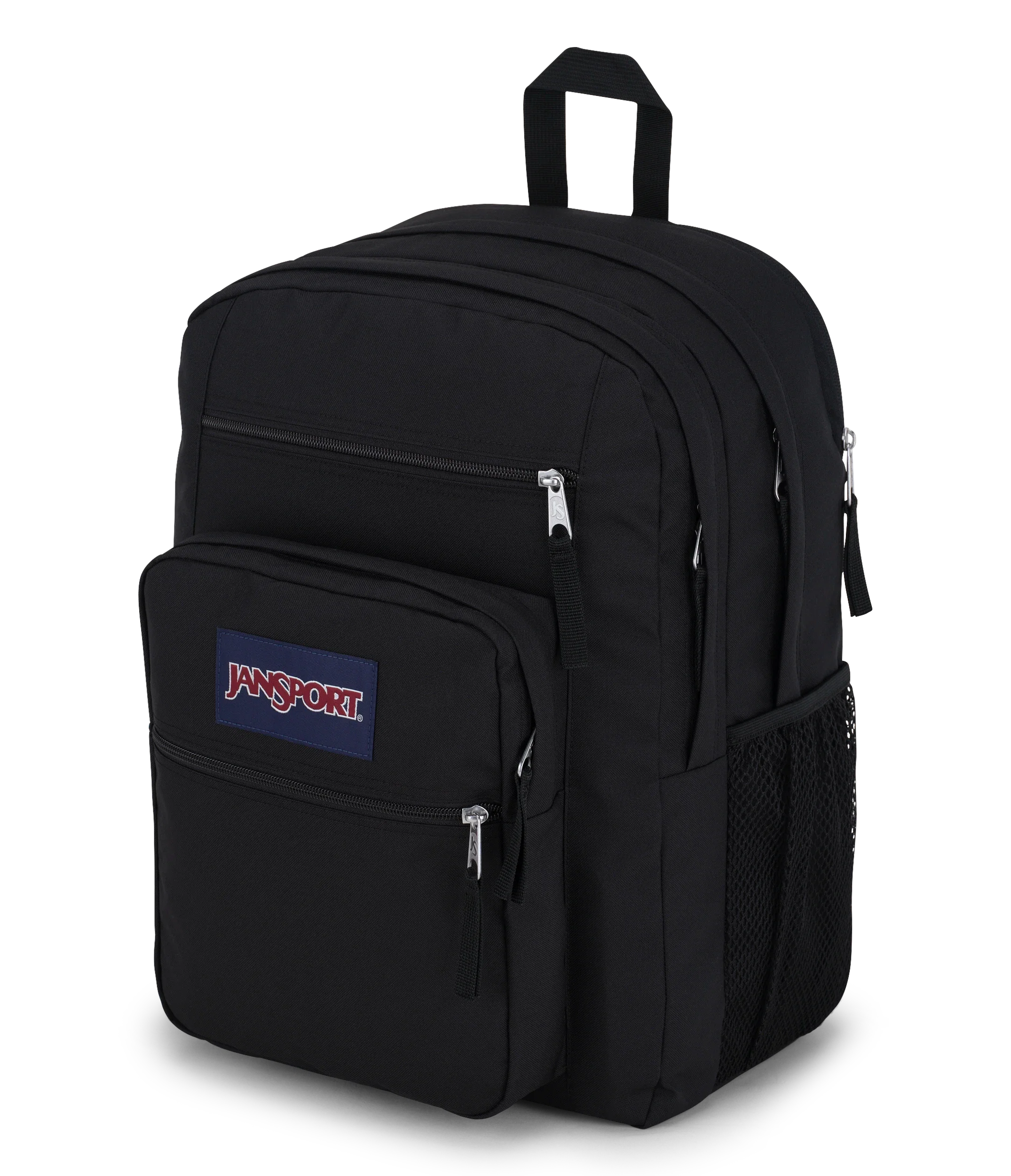 JanSport Big Student Backpack 34L in Black — angle view 2 # color_Black