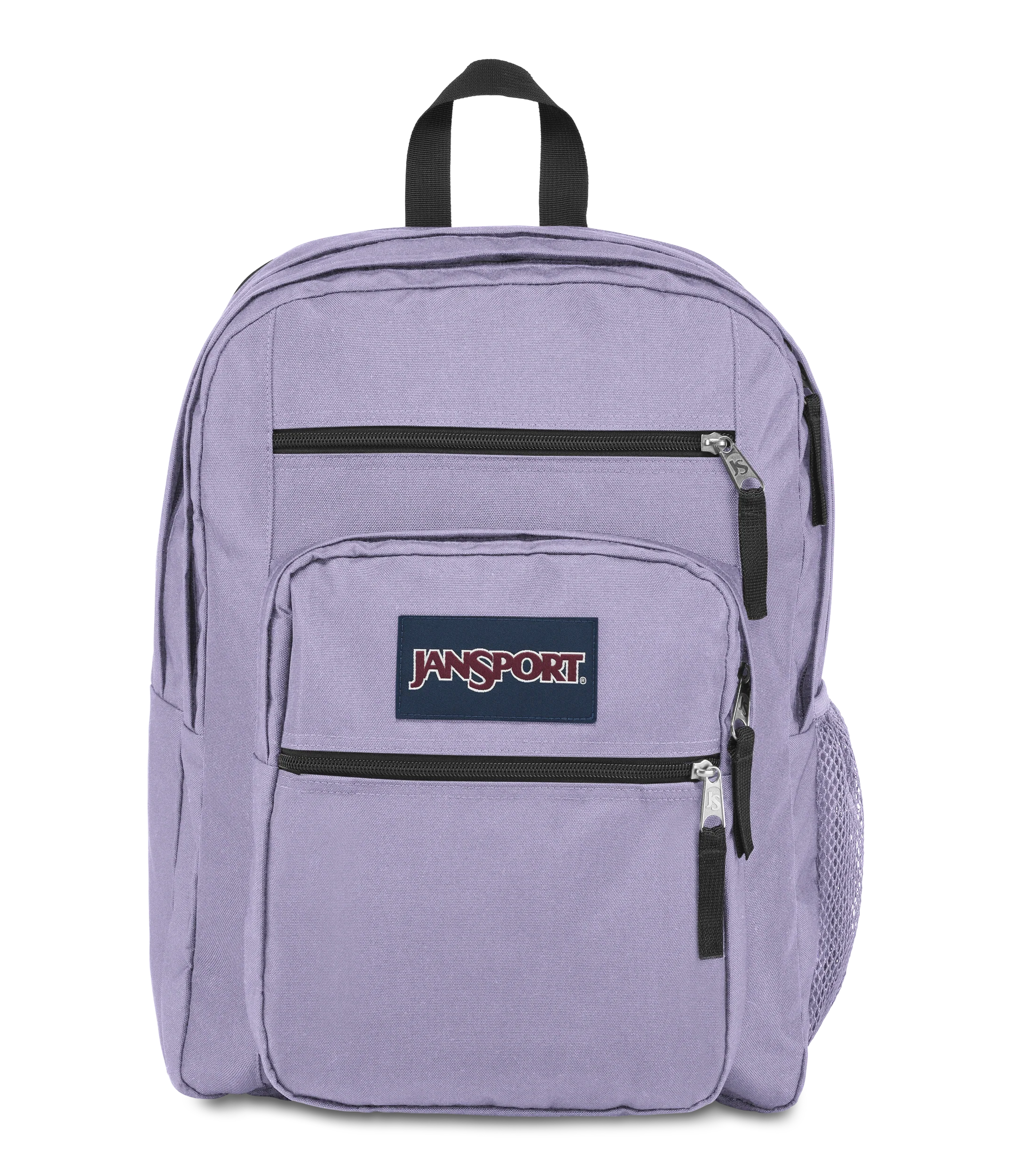 JanSport Big Student Backpack 34L in Pastel Lilac — front view # color_Pastel Lilac