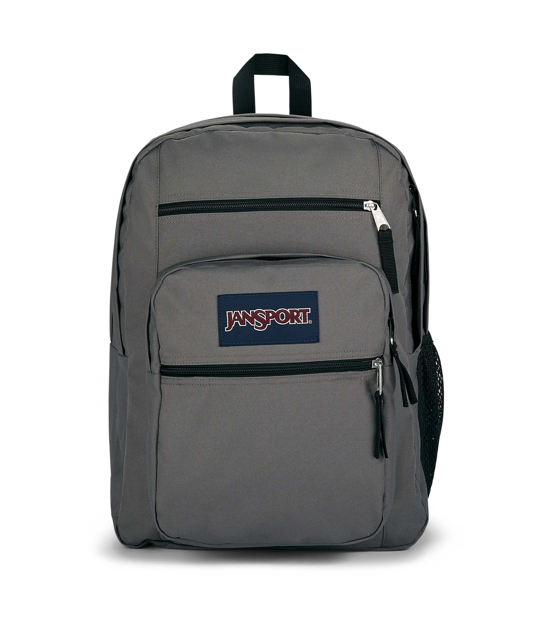 JanSport Big Student Backpack 34L in Graphite Grey — front view # color_Graphite Grey