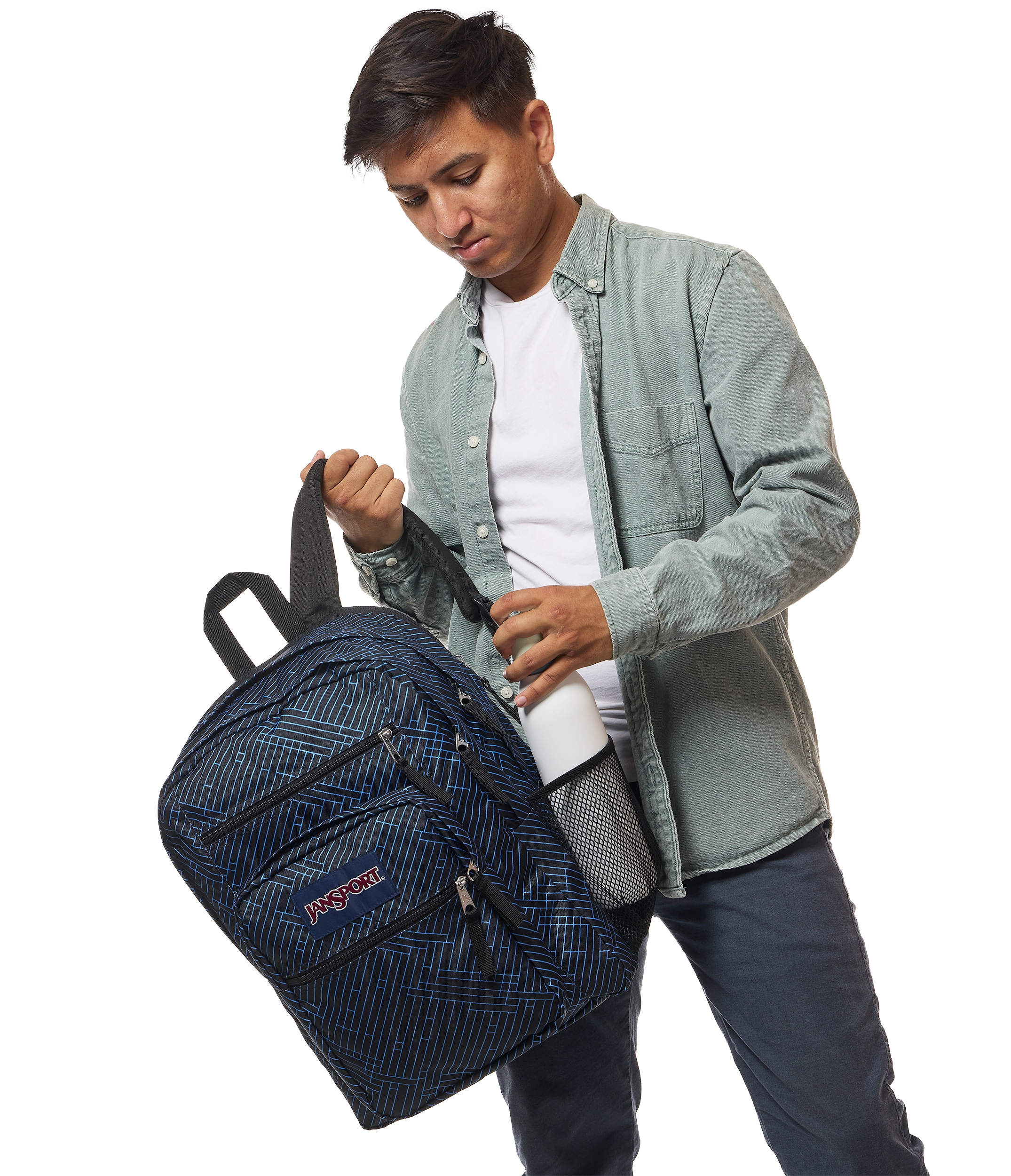 JanSport Big Student Backpack 34L in Team Stripes — lifestyle # color_Team Stripes