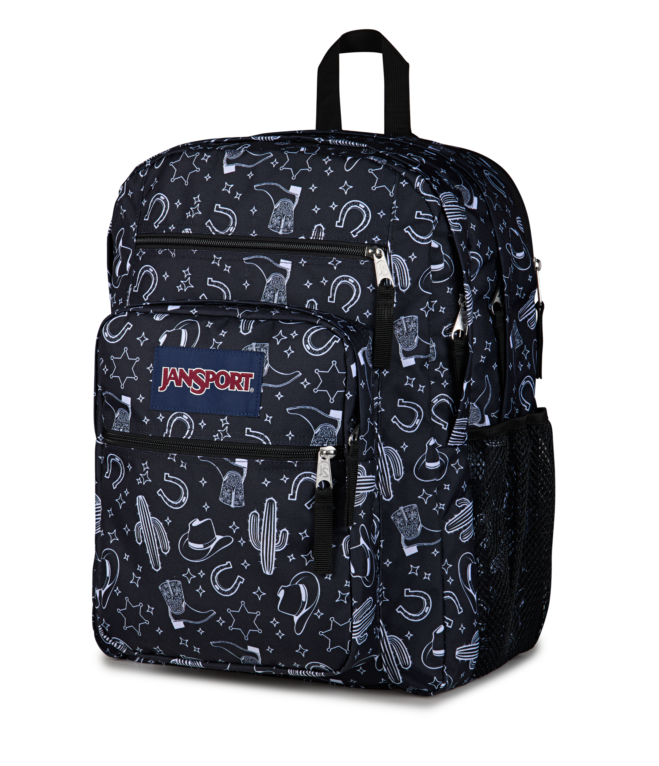 JanSport Big Student Backpack 34L in Wild West Escape — angle view 2 # color_Wild West Escape