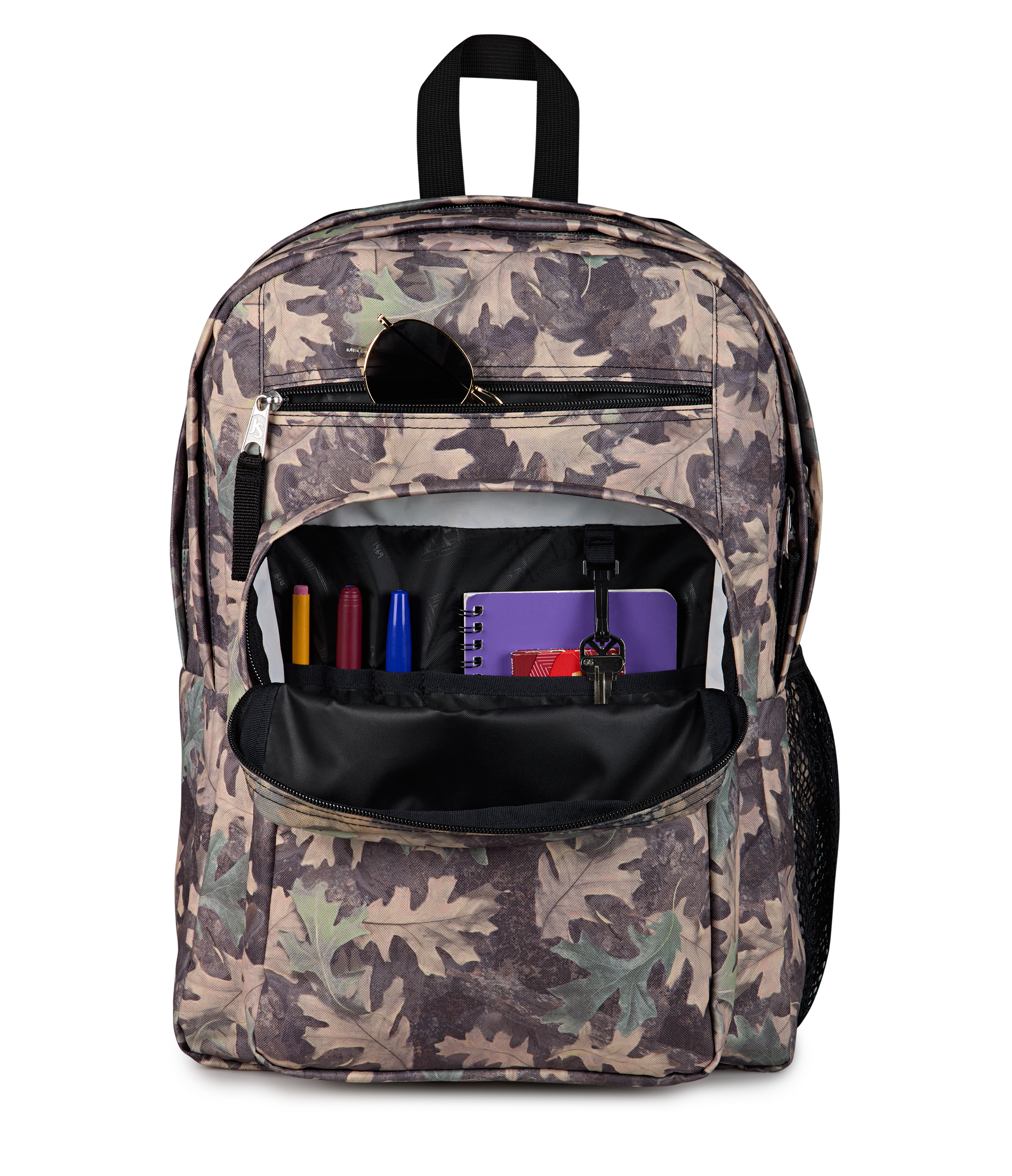 JanSport Big Student Backpack 34L in Woodland Camo — detail view 3 # color_Woodland Camo