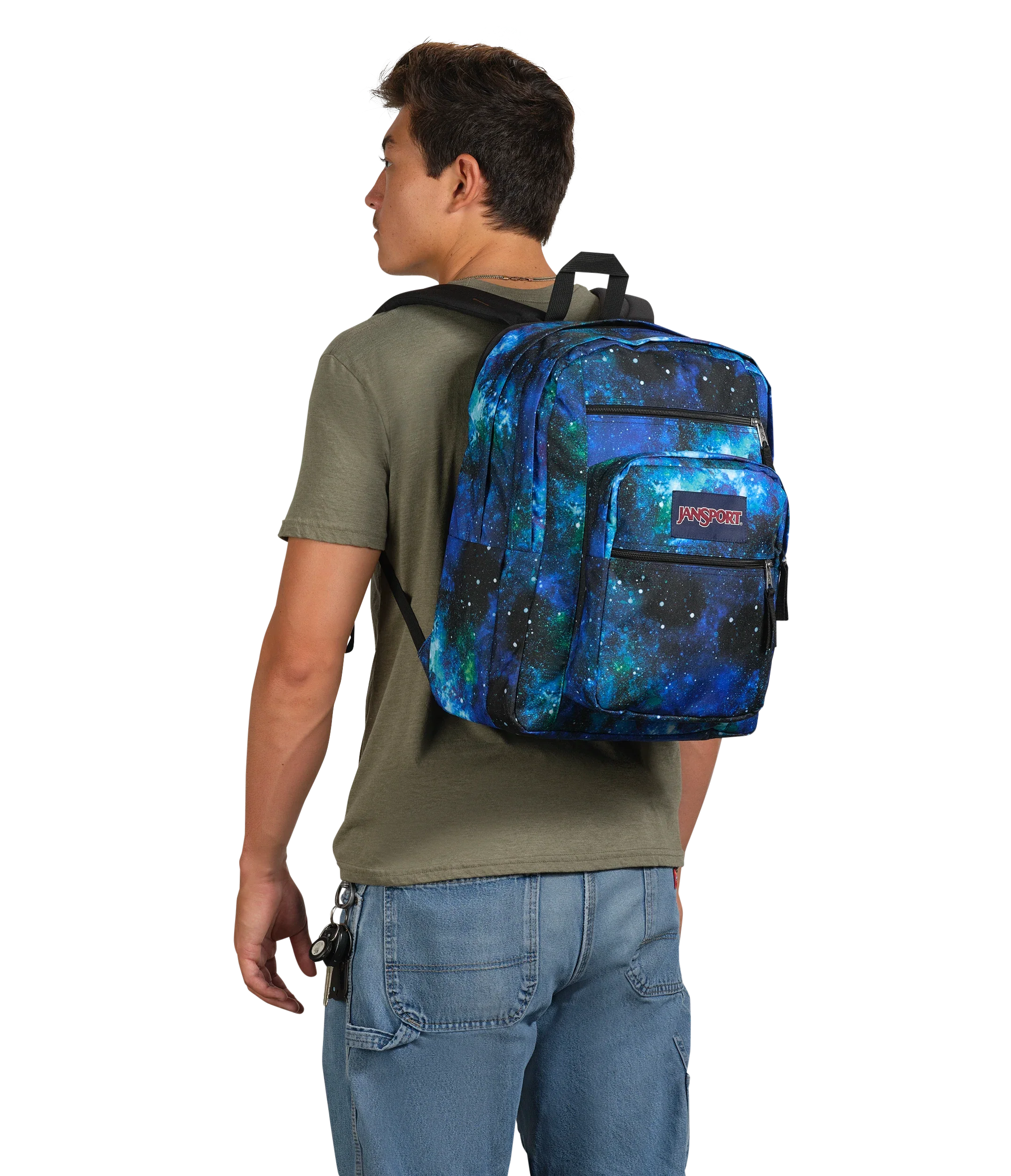 JanSport Big Student Backpack 34L in Cyberspace Galaxy — lifestyle # color_Cyberspace Galaxy