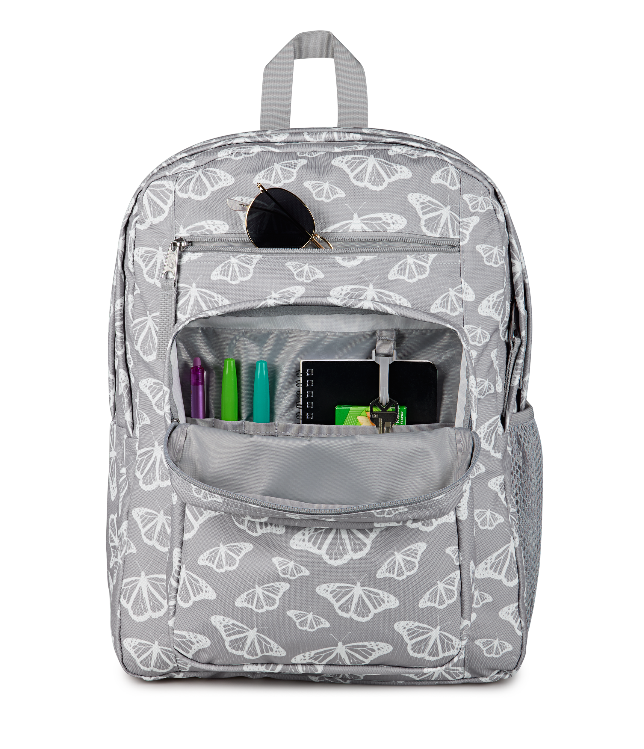 JanSport Big Student Backpack 34L in Flutter By Grey — detail view 3 # color_Flutter By Grey