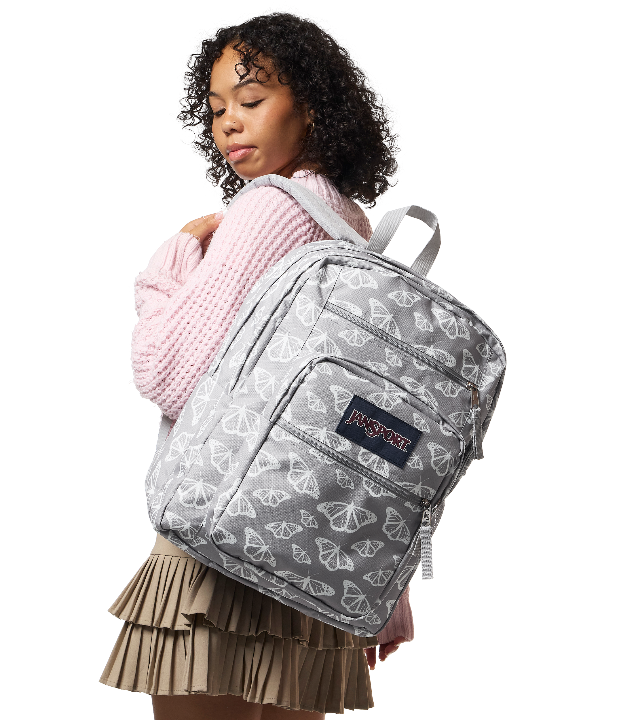 JanSport Big Student Backpack 34L in Flutter By Grey — lifestyle # color_Flutter By Grey