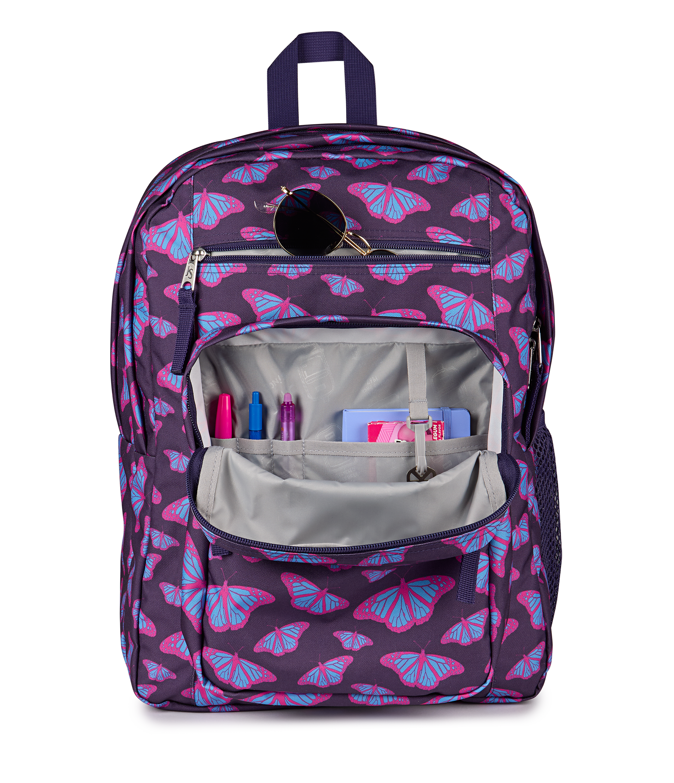 JanSport Big Student Backpack 34L in Flutter By Purple — detail view 3 # color_Flutter By Purple
