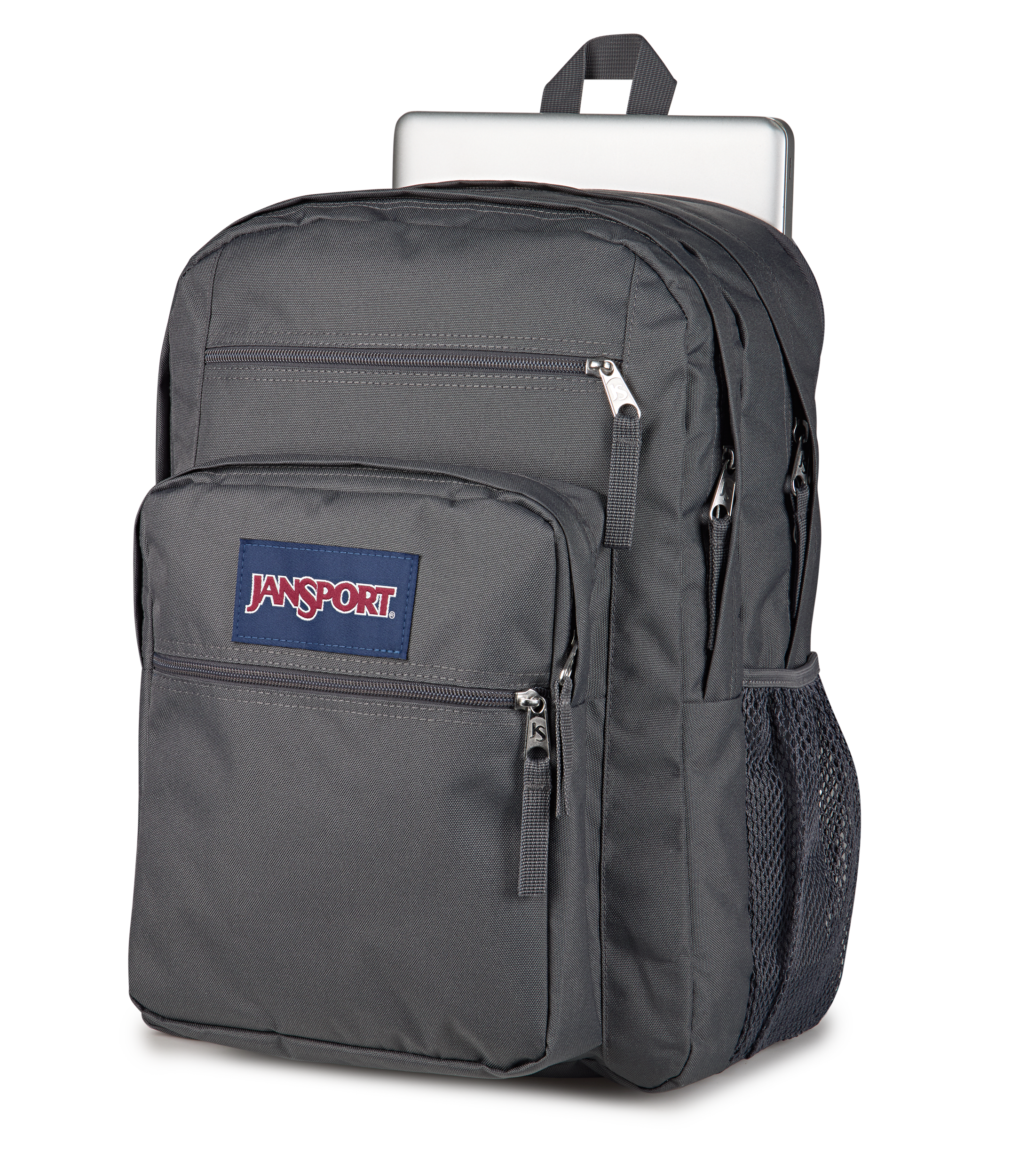 JanSport Big Student Backpack 34L in Smokey Grit — detail view 2 # color_Smokey Grit