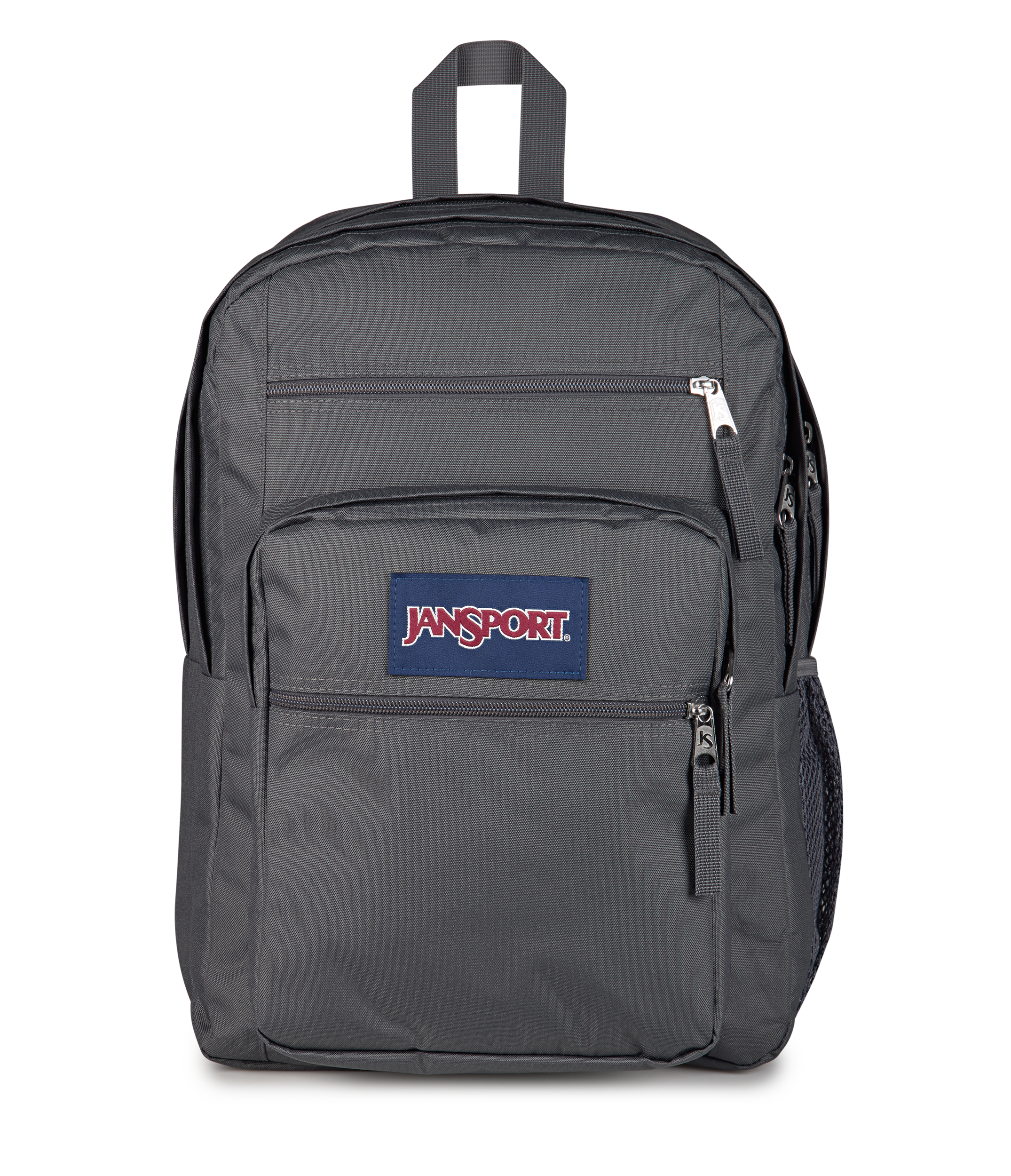 JanSport Big Student Backpack 34L in Smokey Grit — front view # color_Smokey Grit