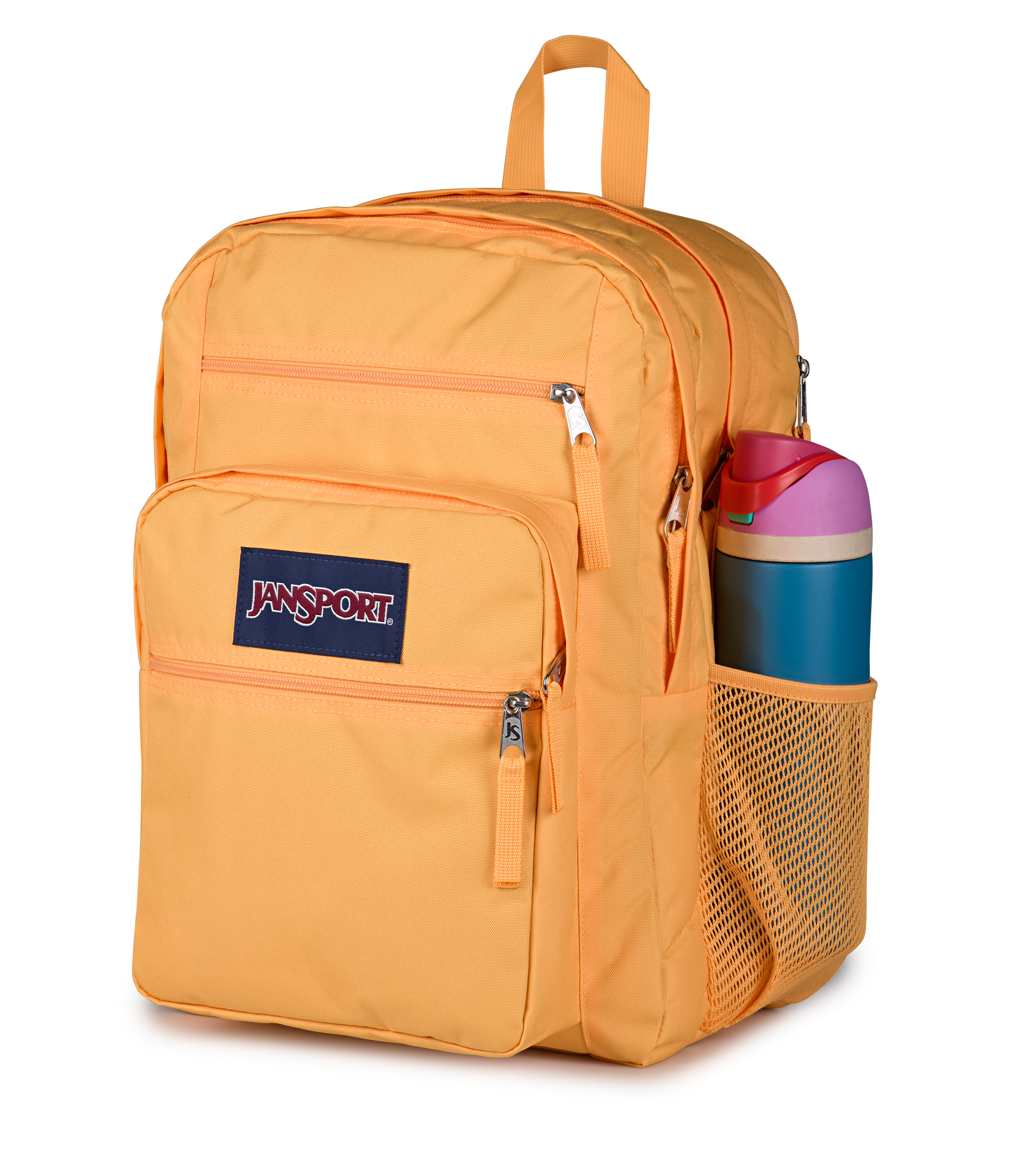 JanSport Big Student Backpack 34L in Orange Soda — detail view # color_Orange Soda