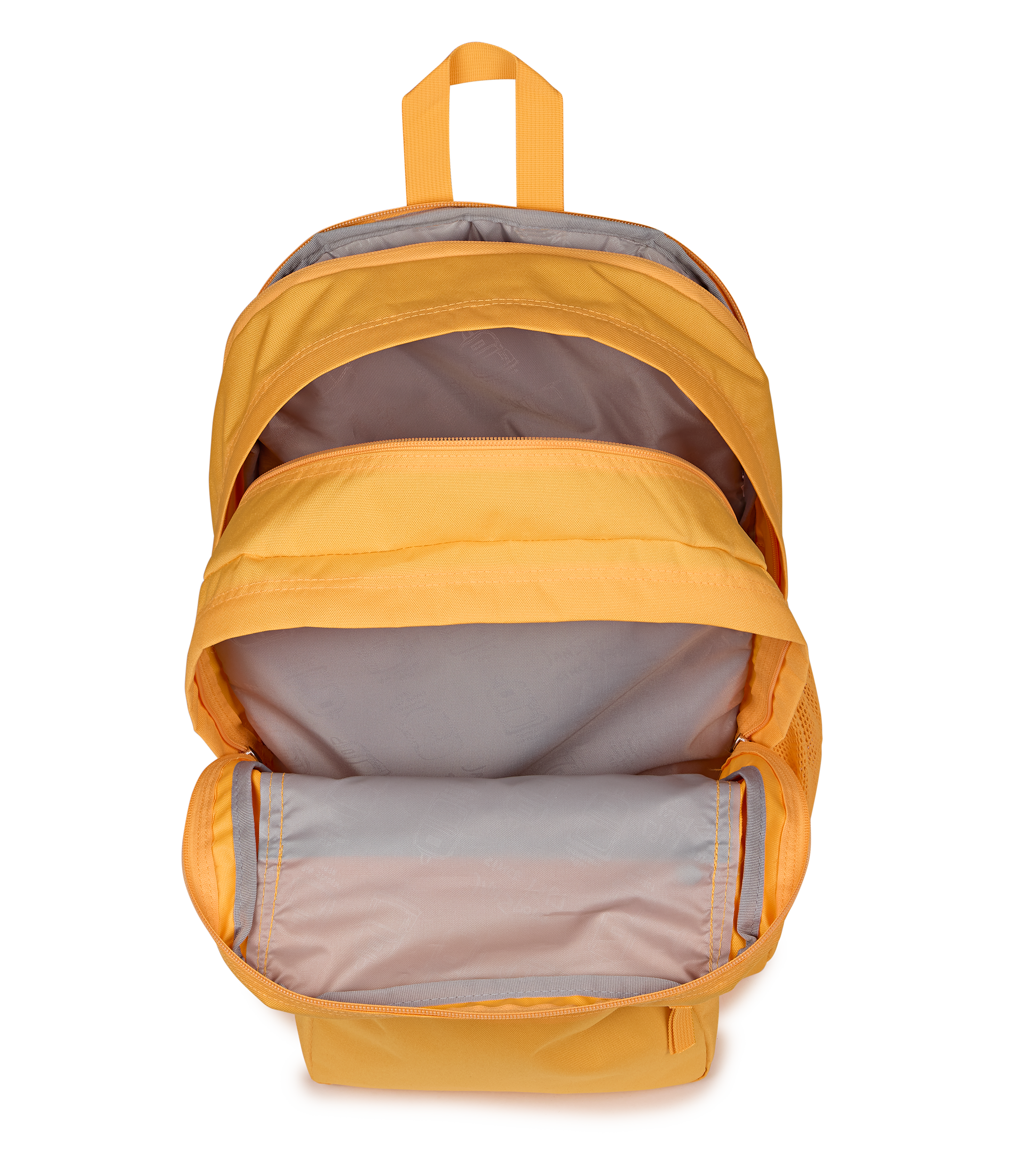 JanSport Big Student Backpack 34L in Orange Soda — interior view # color_Orange Soda