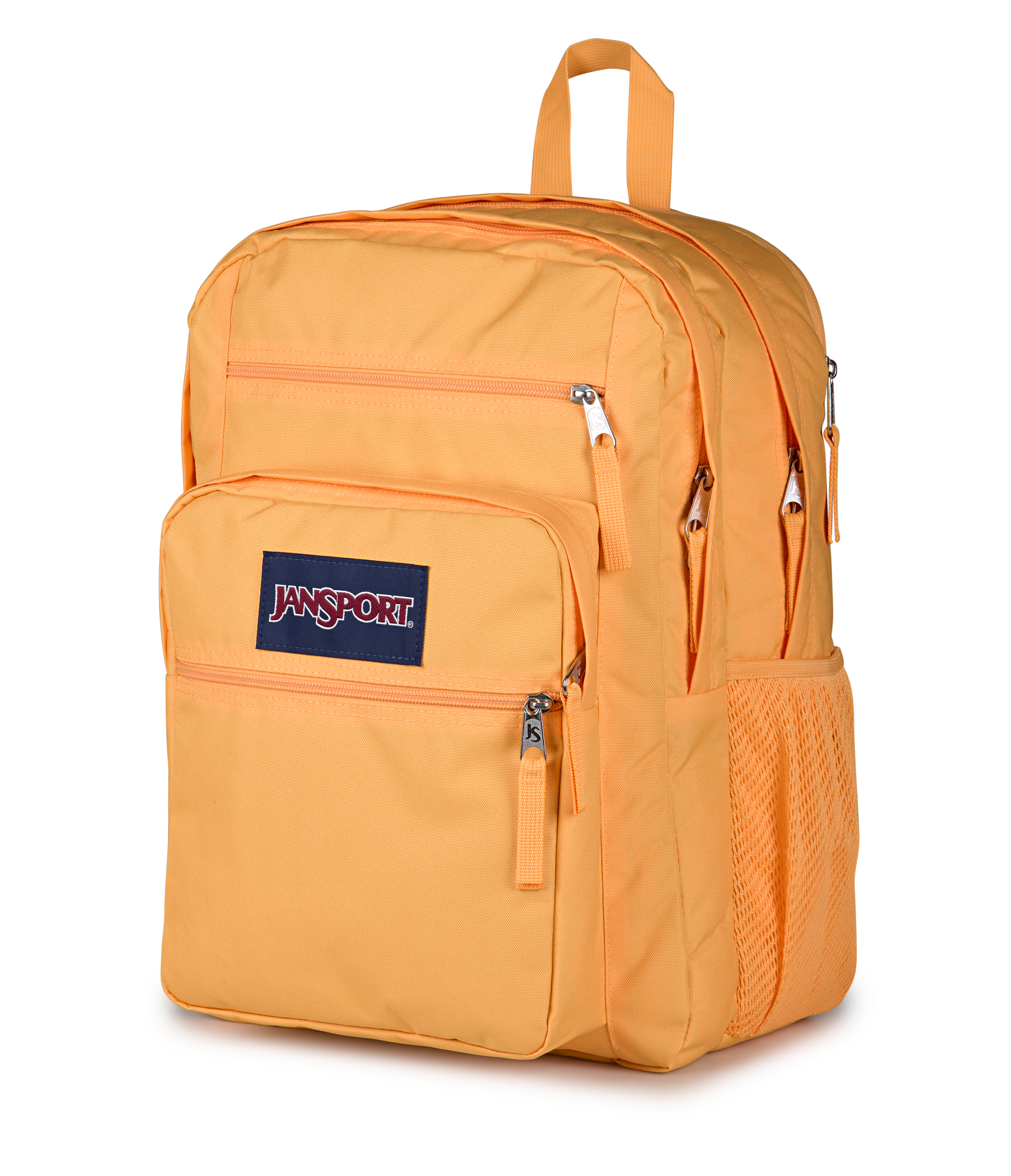 JanSport Big Student Backpack 34L in Orange Soda — angle view 2 # color_Orange Soda
