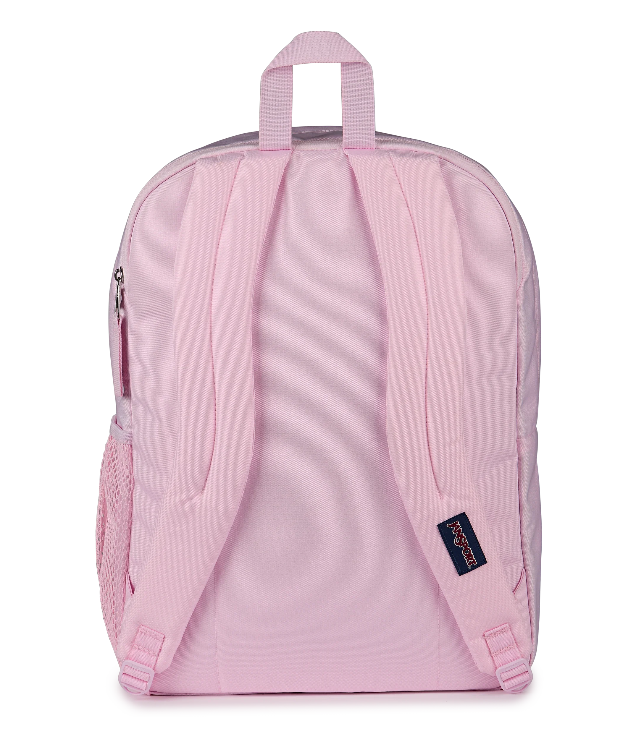 JanSport Big Student Backpack 34L in Pink Ice — back view # color_Pink Ice