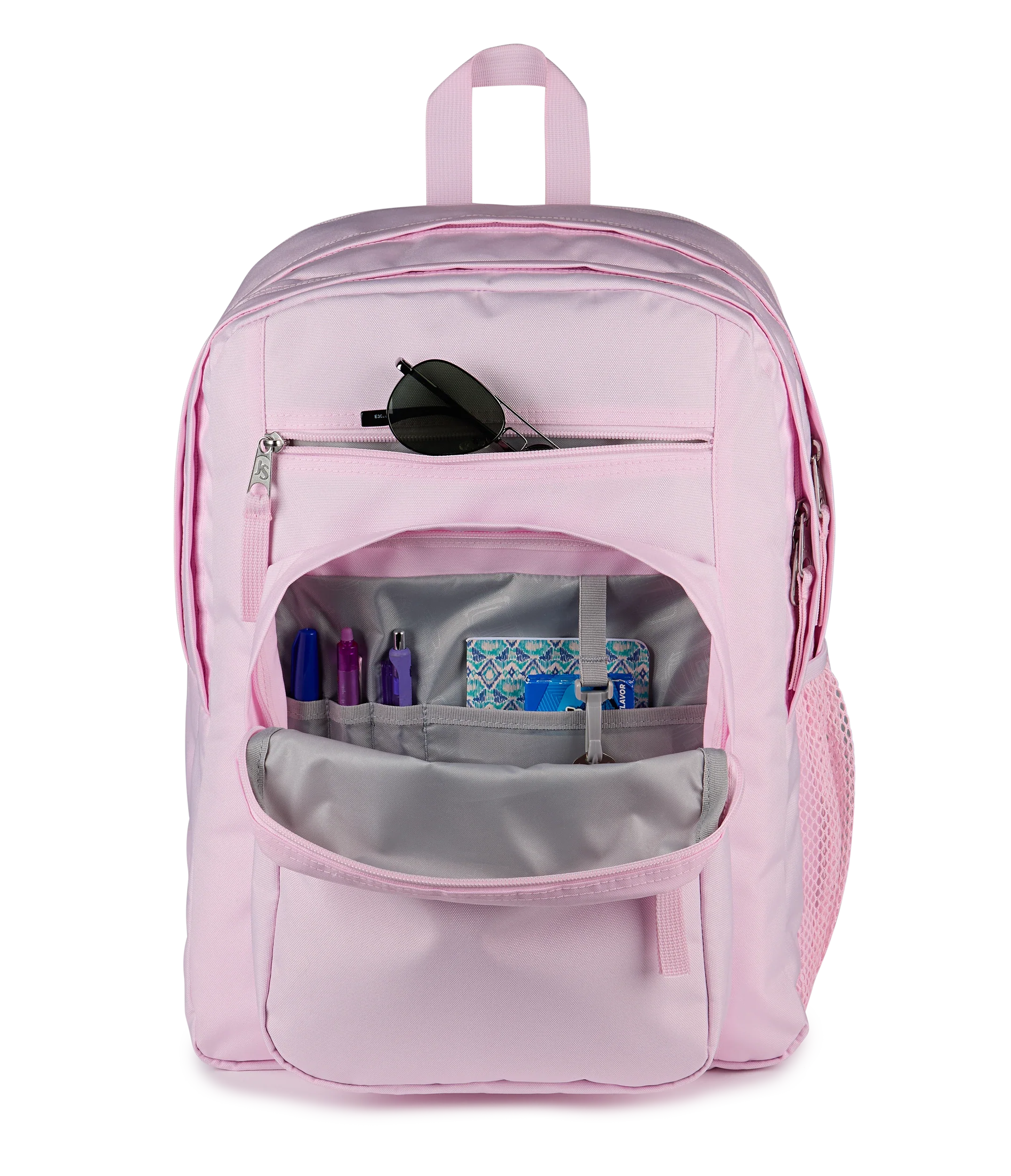 JanSport Big Student Backpack 34L in Pink Ice — detail view 3 # color_Pink Ice