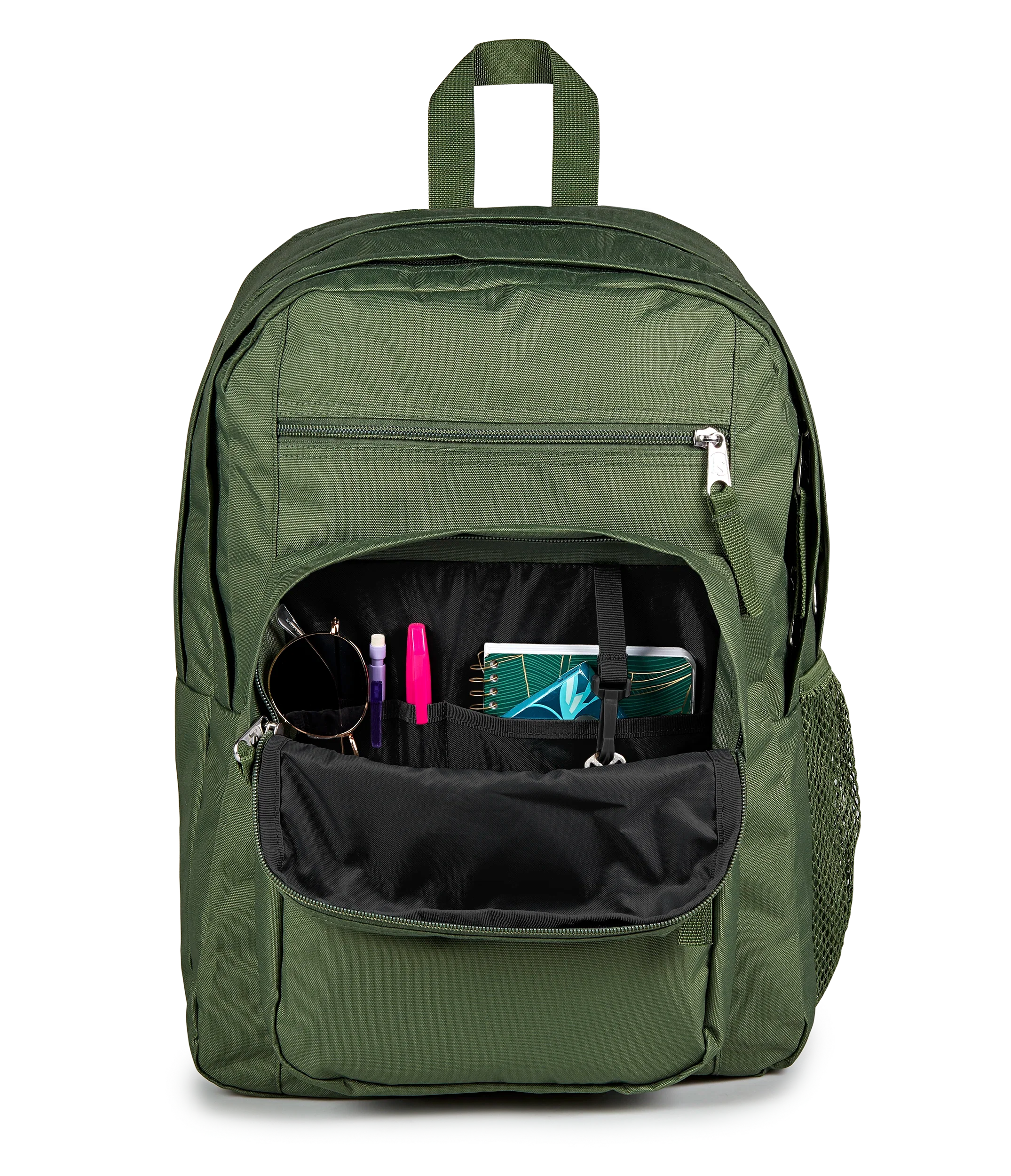 JanSport Big Student Backpack 34L in Cargo Green — detail view 3 # color_Cargo Green