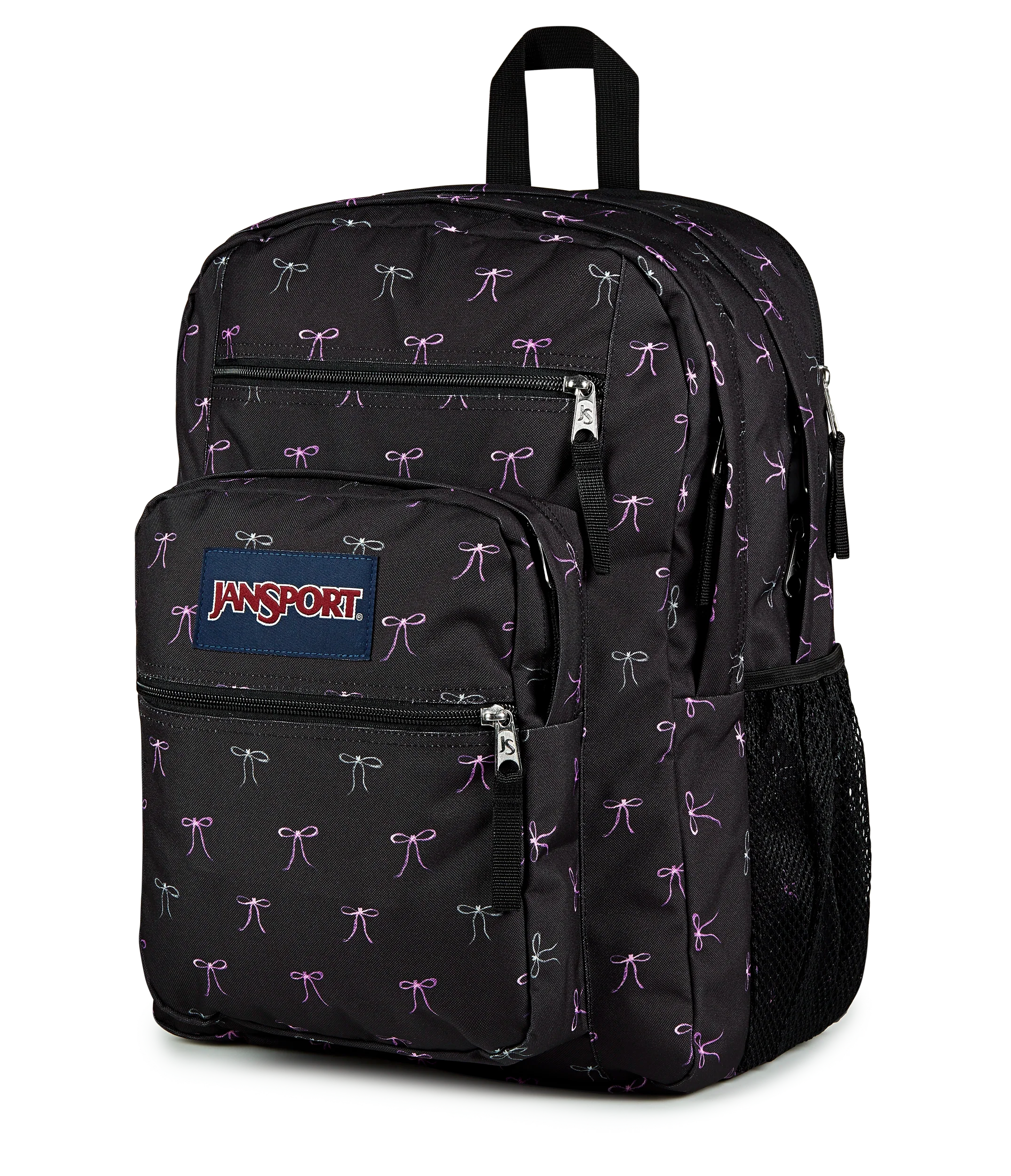 JanSport Big Student Backpack 34L in Bad Bows — angle view 2 # color_Bad Bows