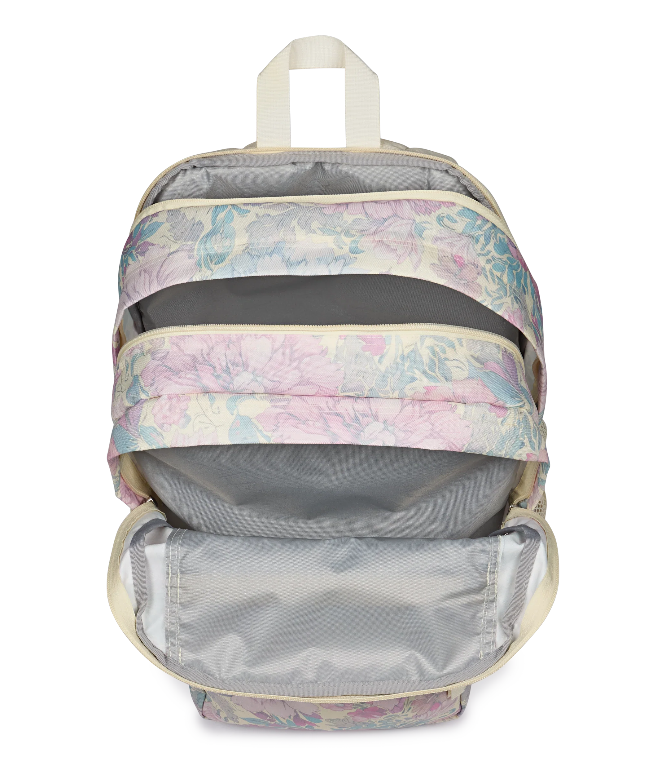 JanSport Big Student Backpack 34L in Faded Tapestry — interior view # color_Faded Tapestry