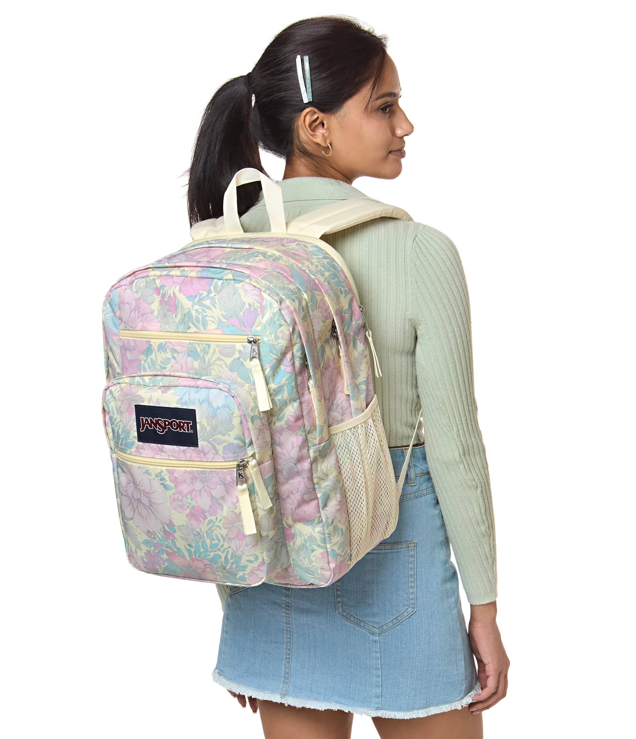 JanSport Big Student Backpack 34L in Faded Tapestry — lifestyle # color_Faded Tapestry