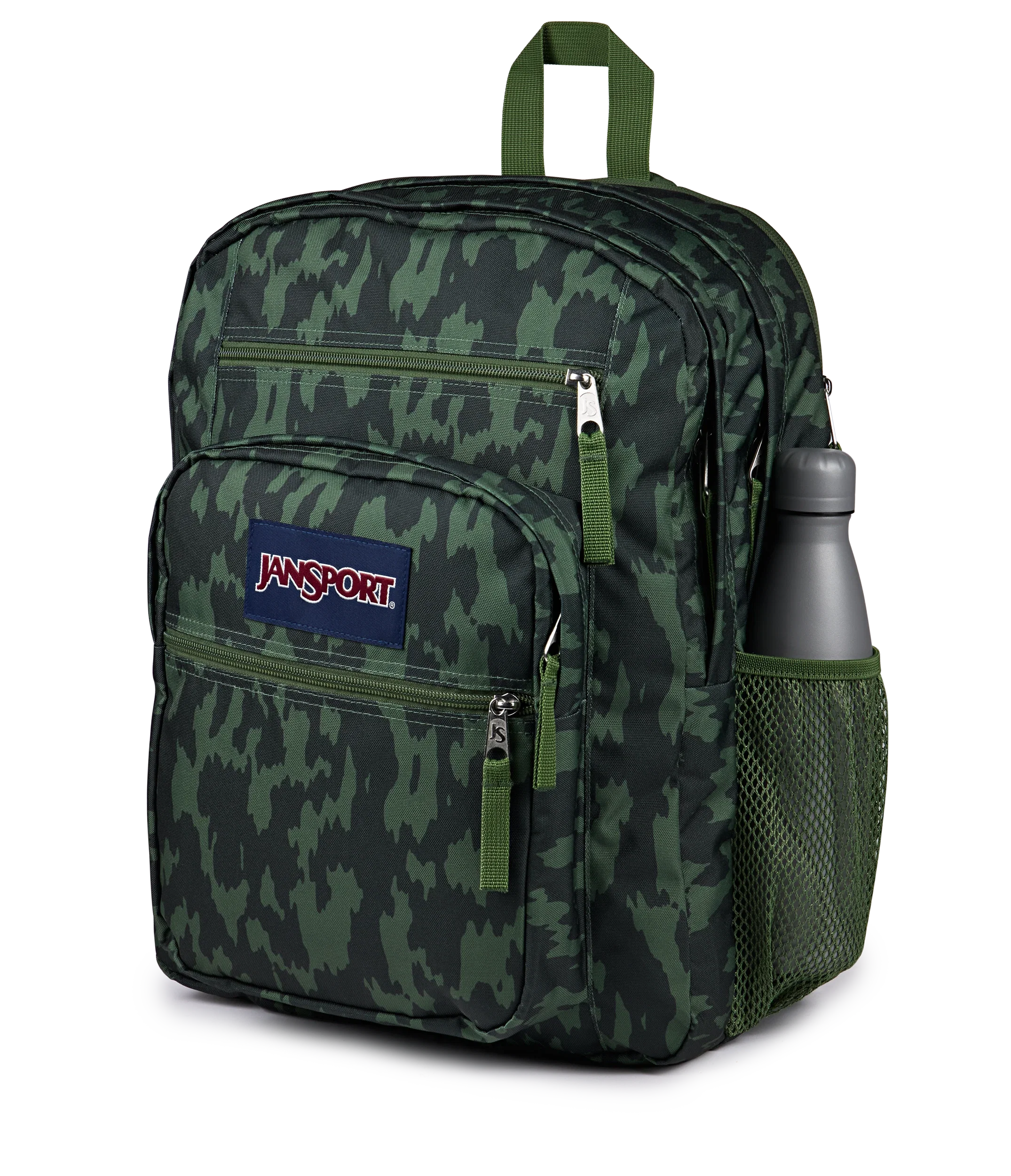 JanSport Big Student Backpack 34L in Camo Illusion — detail view # color_Camo Illusion