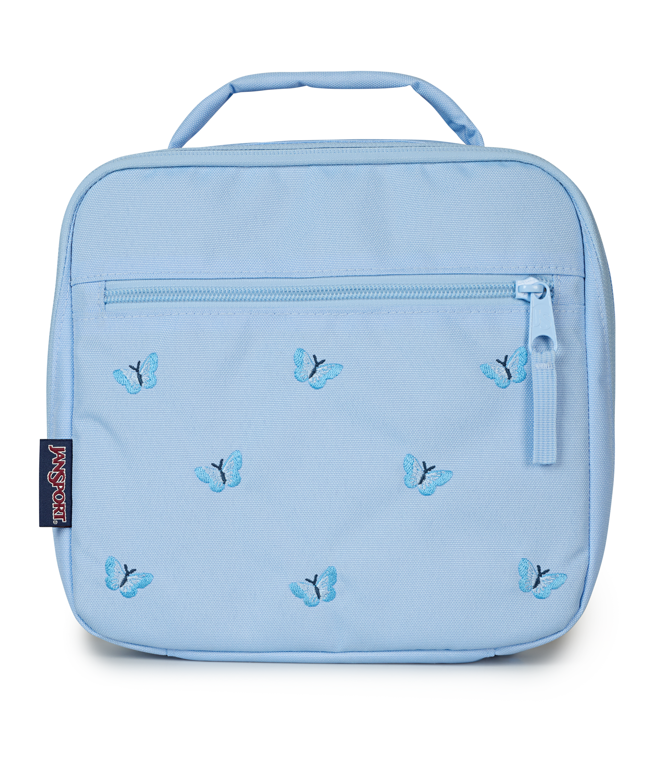 JanSport Lunch Break FX in Tiny Butterflies Blue — front view