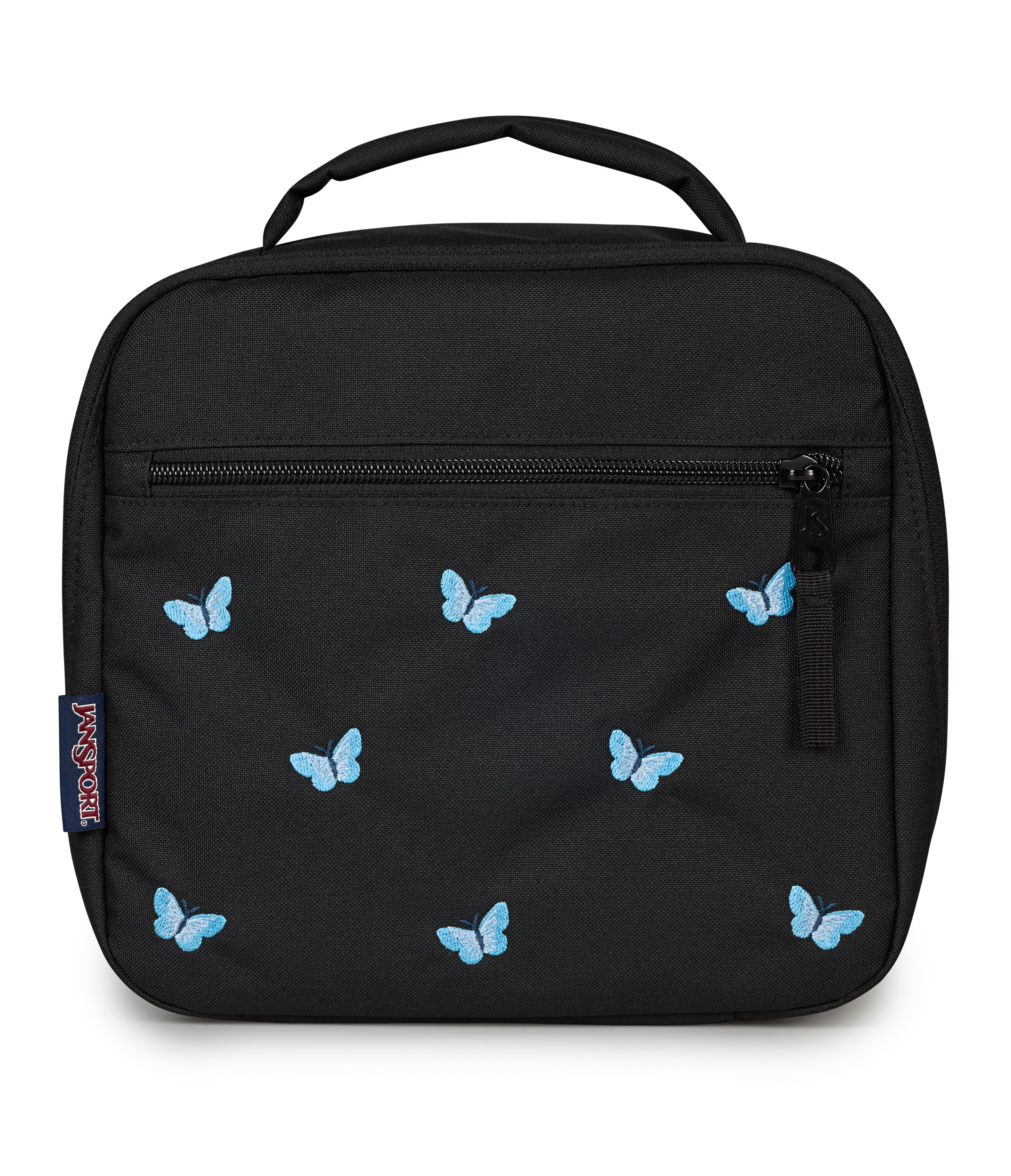 JanSport Lunch Break FX in Tiny Butterflies Black — front view