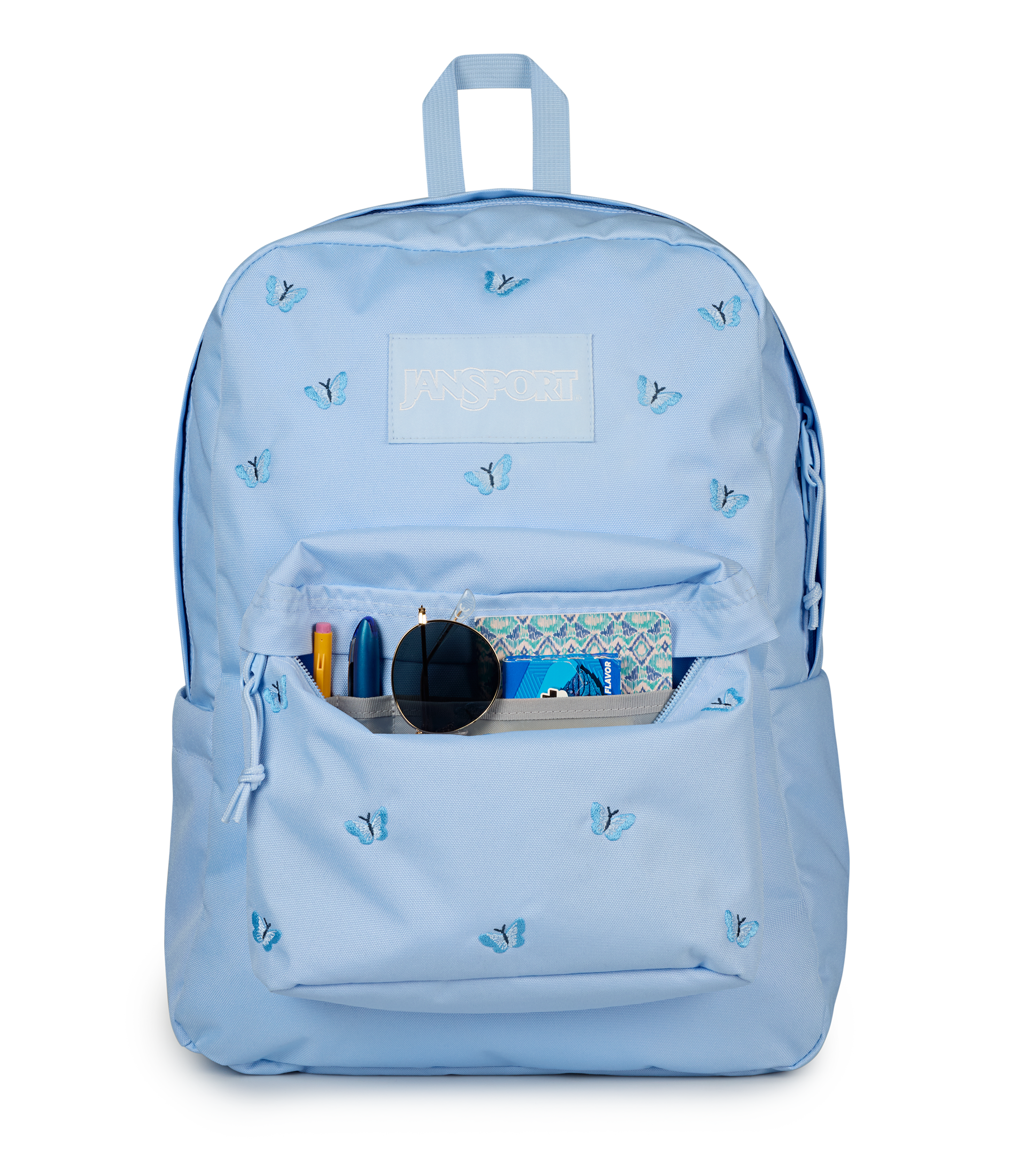JanSport Superbreak Plus FX in Tiny Butterflies Blue — detail view 3