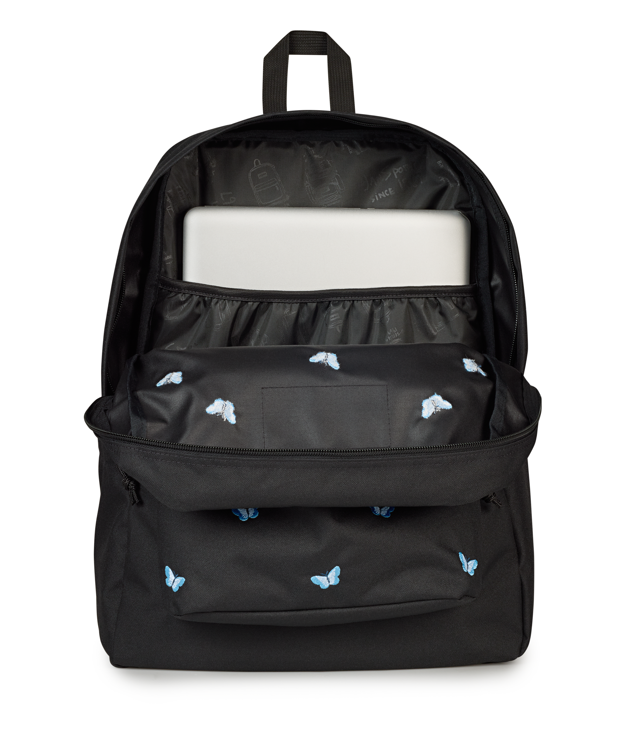 JanSport Superbreak Plus FX in Tiny Butterflies Black — detail view 2