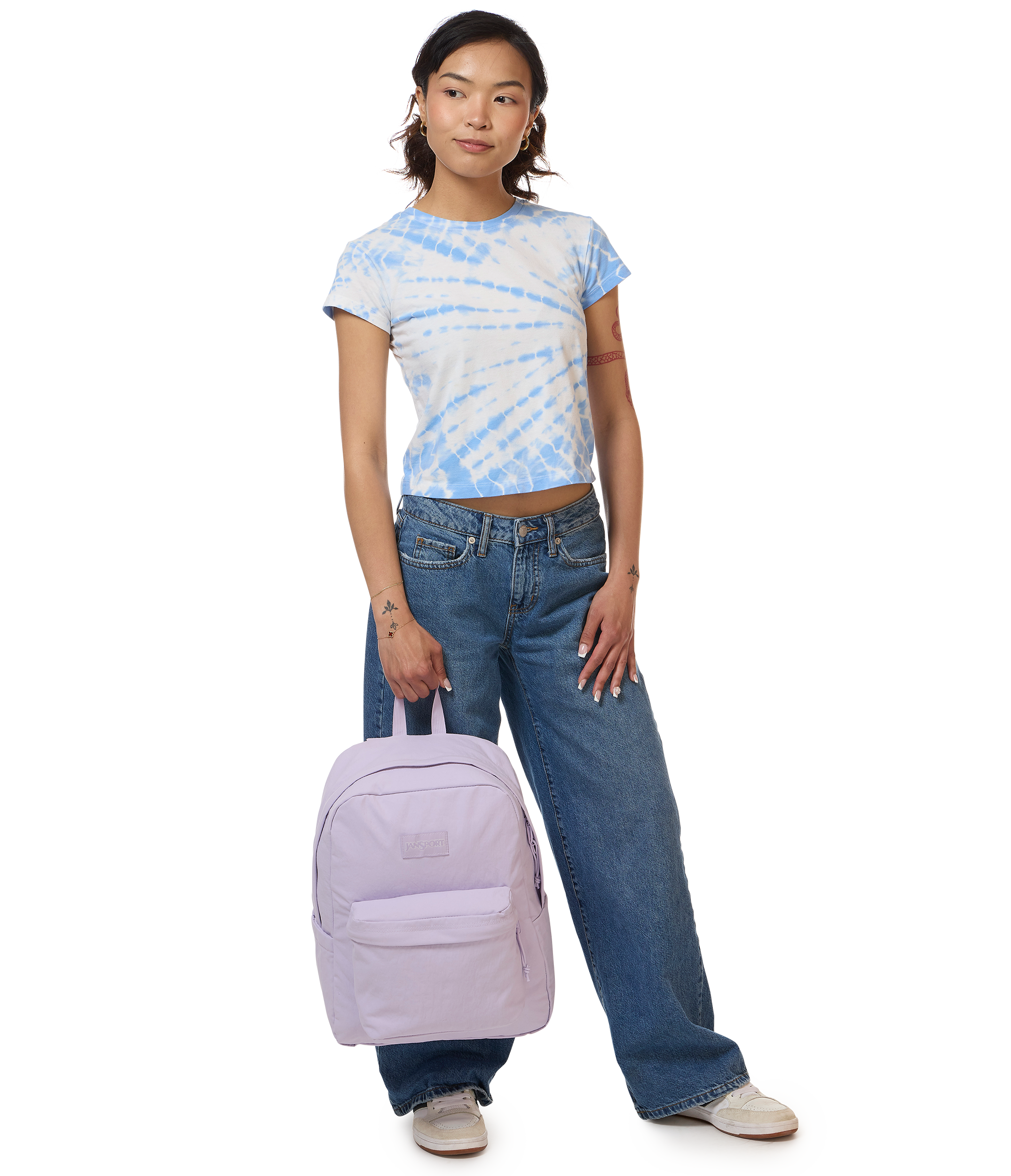JanSport Superbreak Plus FX in Pastel Lilac — angle view 2