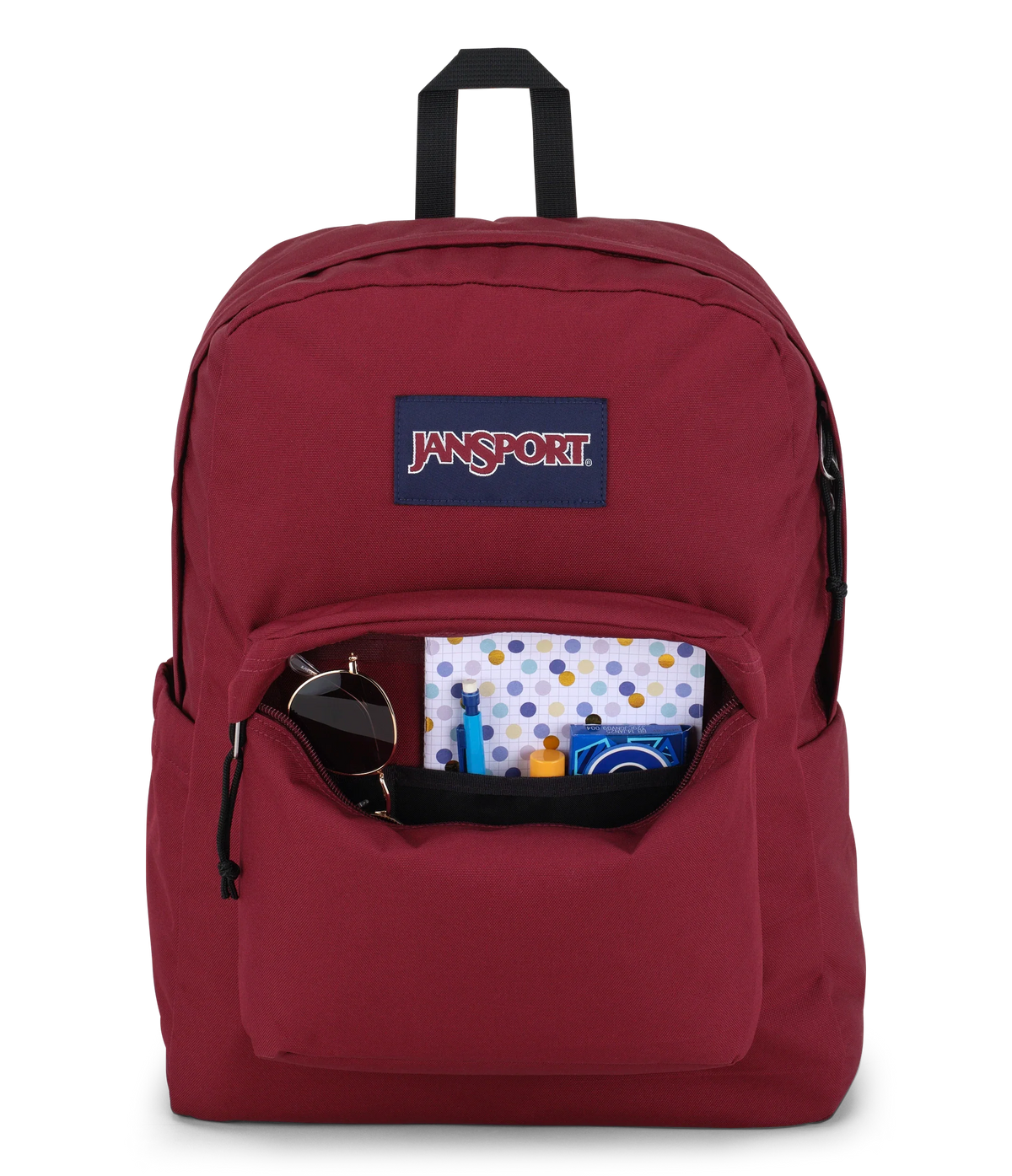 JanSport SuperBreak Plus Iconic Style in Russet Red — detail view 3