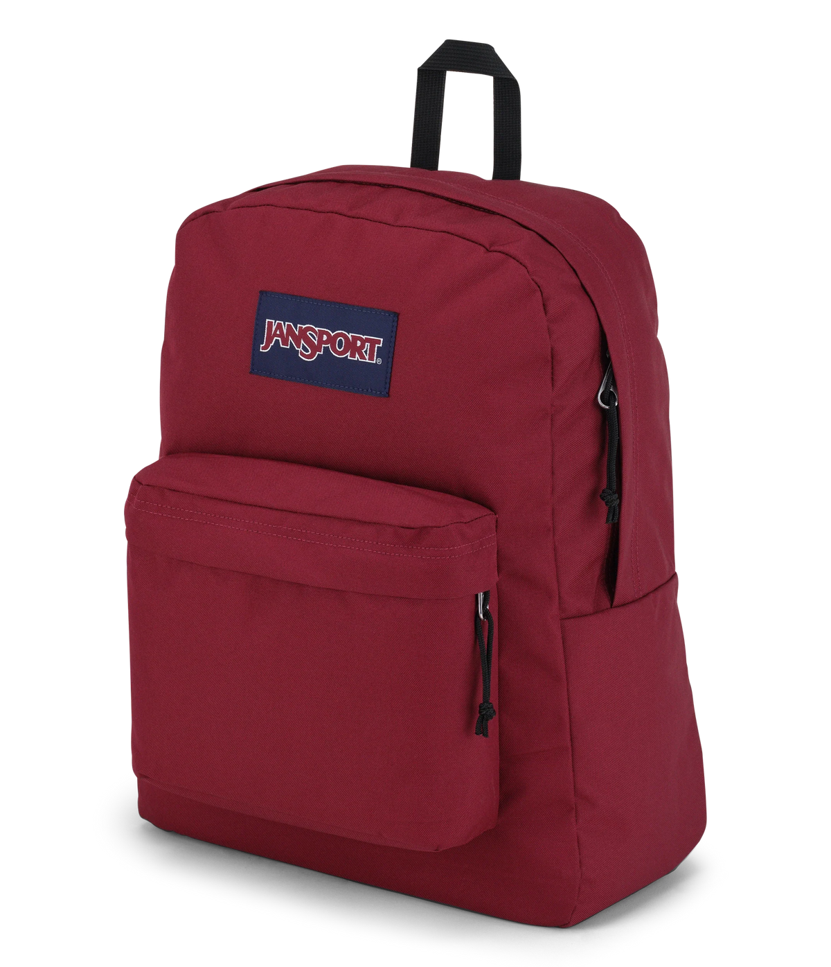 JanSport SuperBreak Plus Iconic Style in Russet Red — angle view