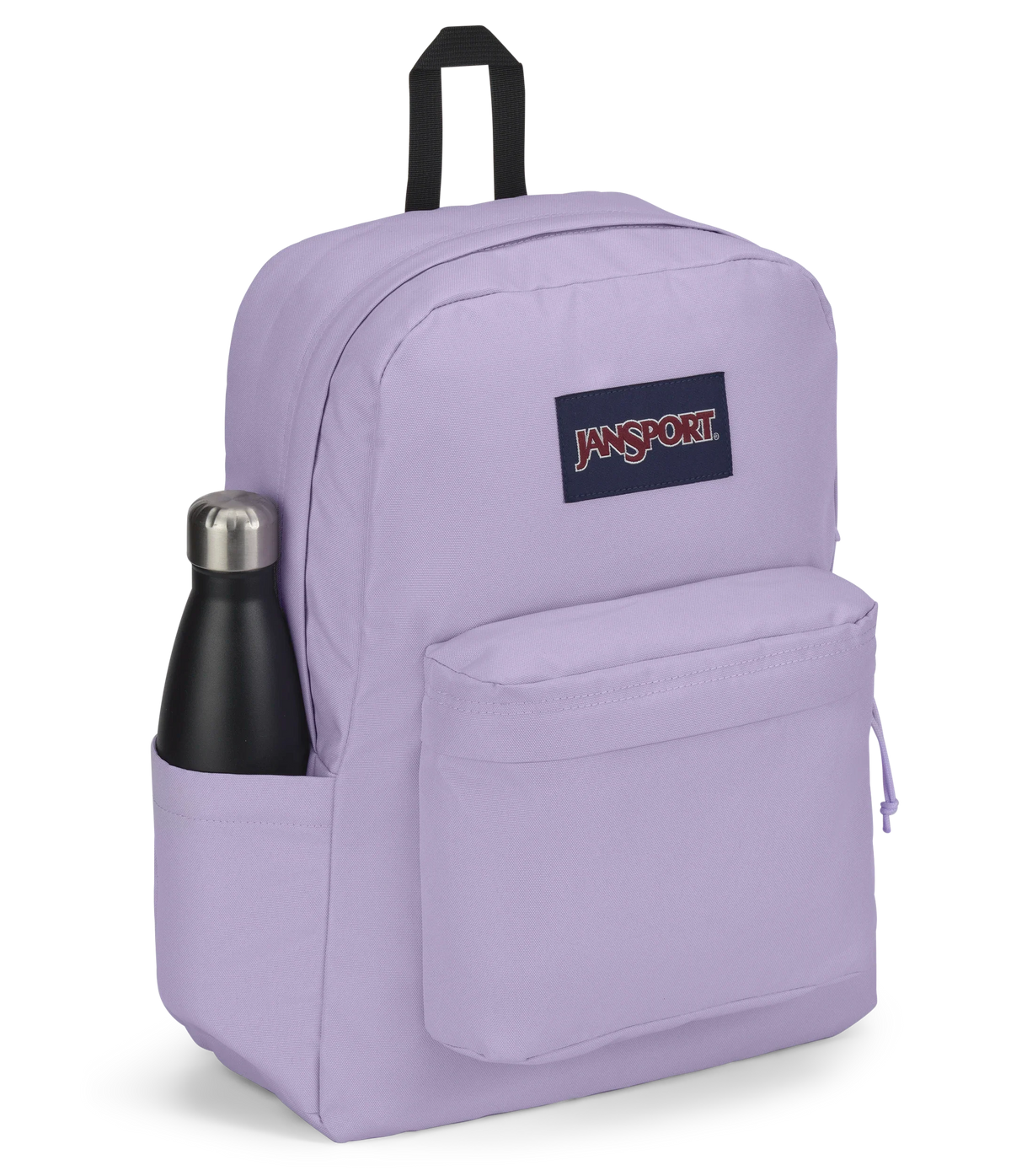 JanSport SuperBreak Plus Iconic Style in Pastel Lilac — detail view