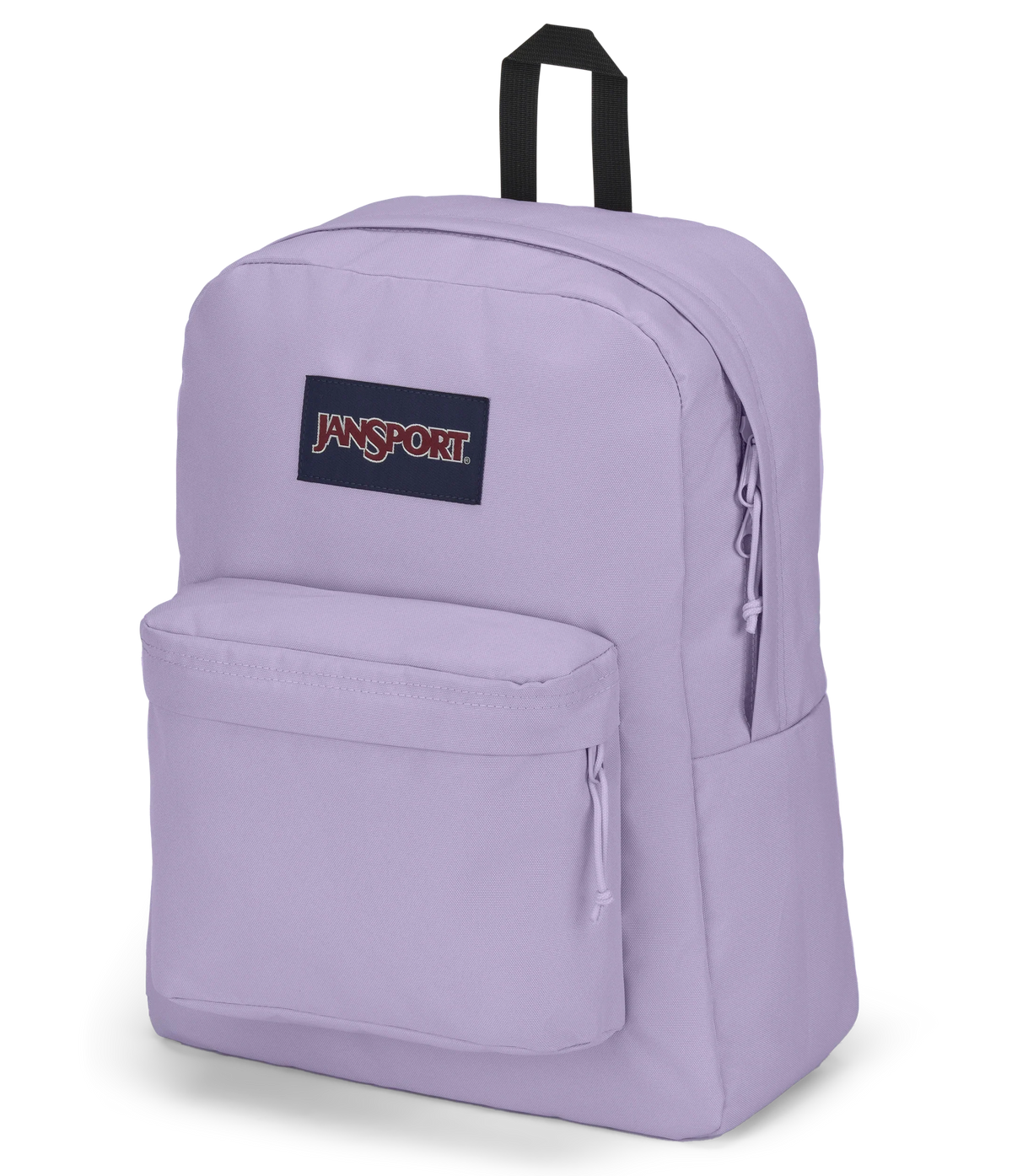 JanSport SuperBreak Plus Iconic Style in Pastel Lilac — angle view