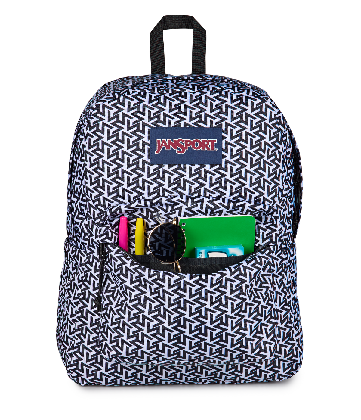 JanSport SuperBreak Plus Iconic Style in Team Colors White — detail view 3