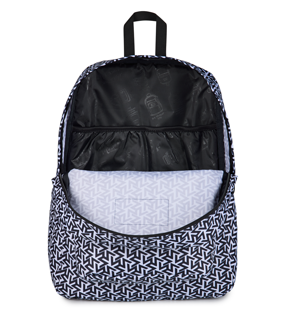 JanSport SuperBreak Plus Iconic Style in Team Colors White — interior view
