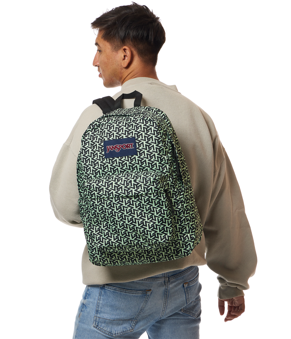 JanSport SuperBreak Plus Iconic Style in Team Colors Bratty — lifestyle