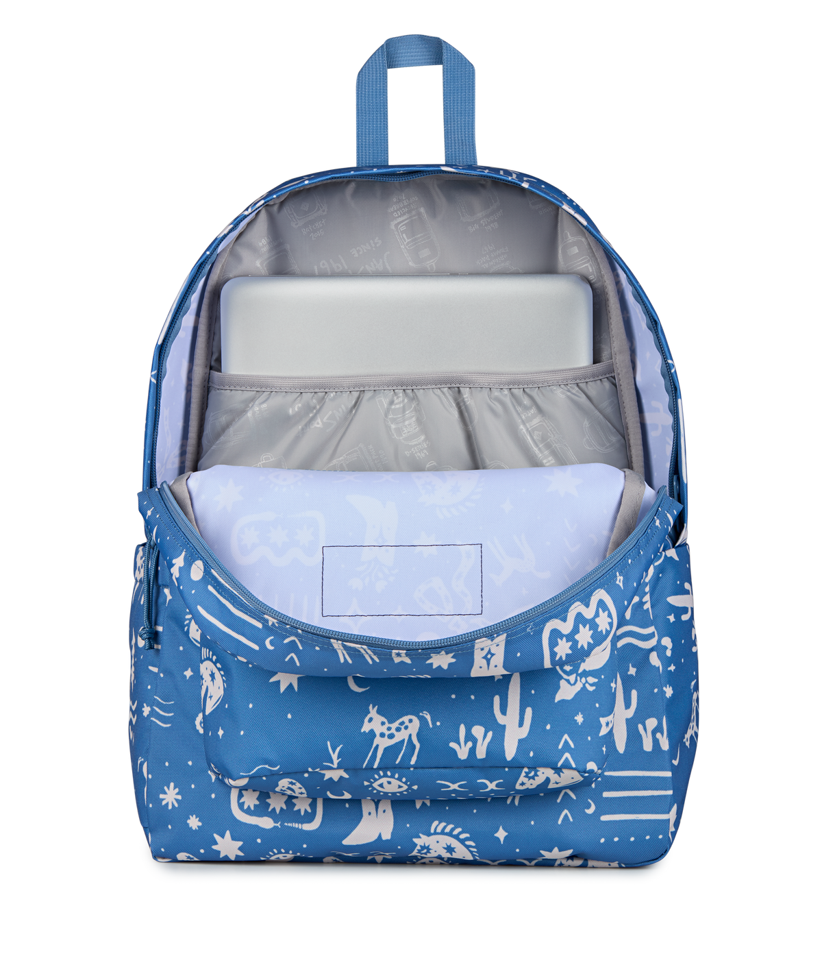 JanSport SuperBreak Plus Iconic Style in Yeehaw and Horse Elemental Blue — detail view 2