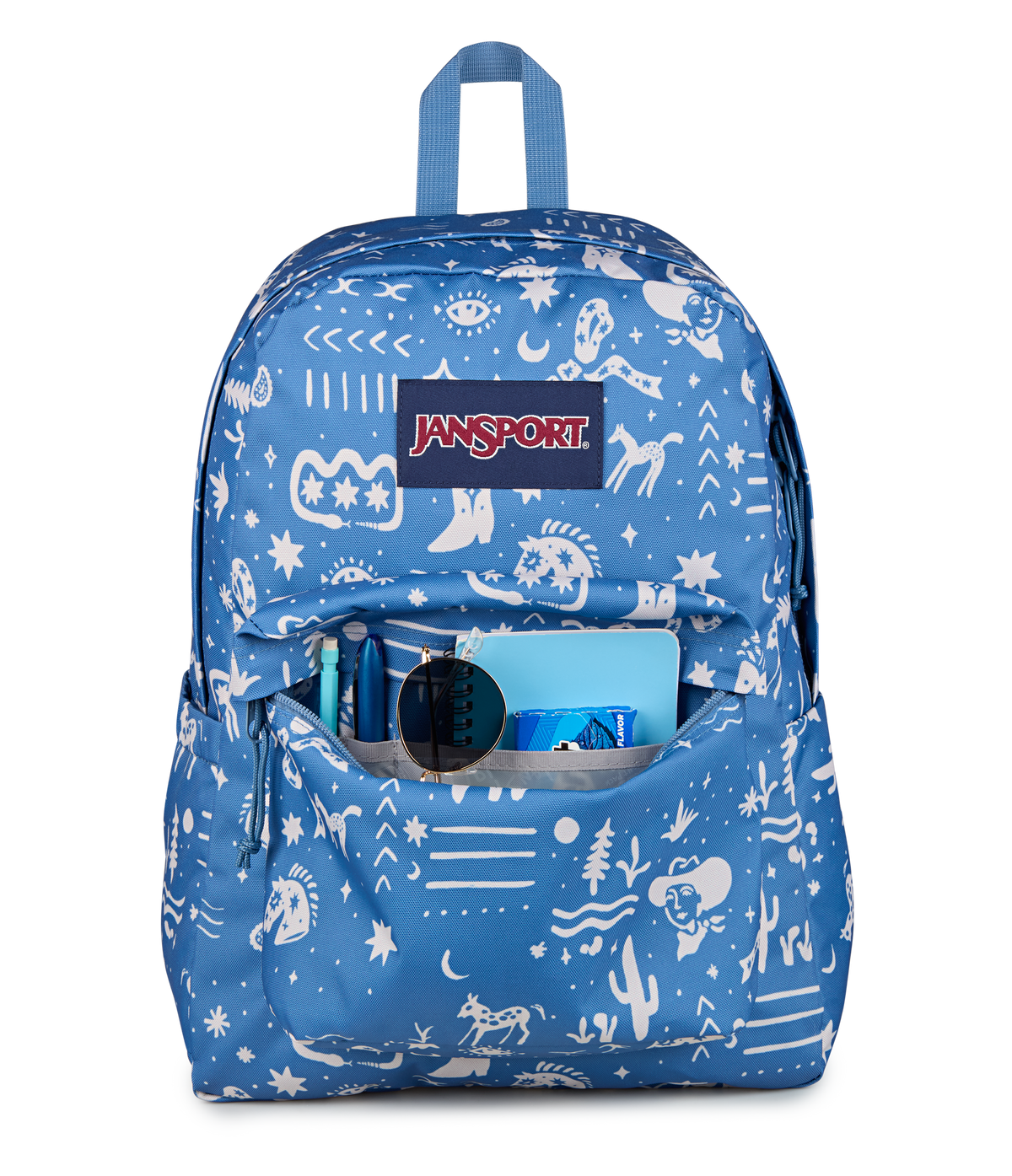 JanSport SuperBreak Plus Iconic Style in Yeehaw and Horse Elemental Blue — detail view 3