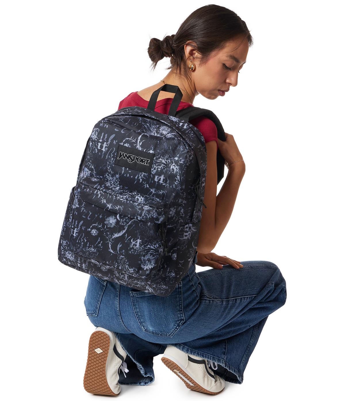 JanSport SuperBreak Plus Iconic Style in Afflicted — lifestyle