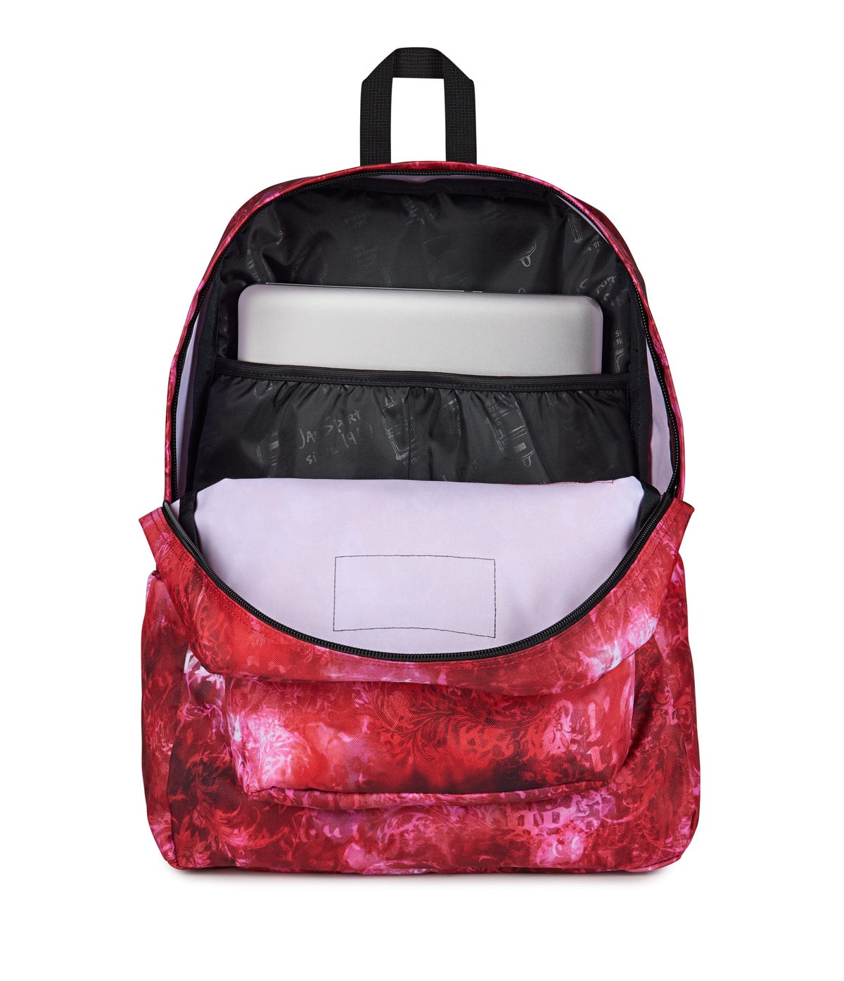 JanSport SuperBreak Plus Iconic Style in Afflicted Dyed Red — detail view 2