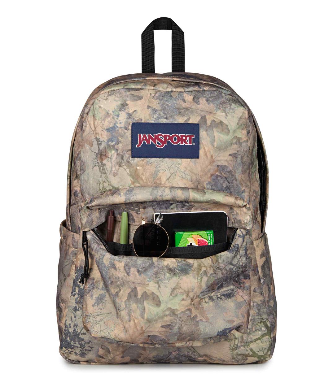 JanSport SuperBreak Plus Iconic Style in Bogcore Camo — detail view 2