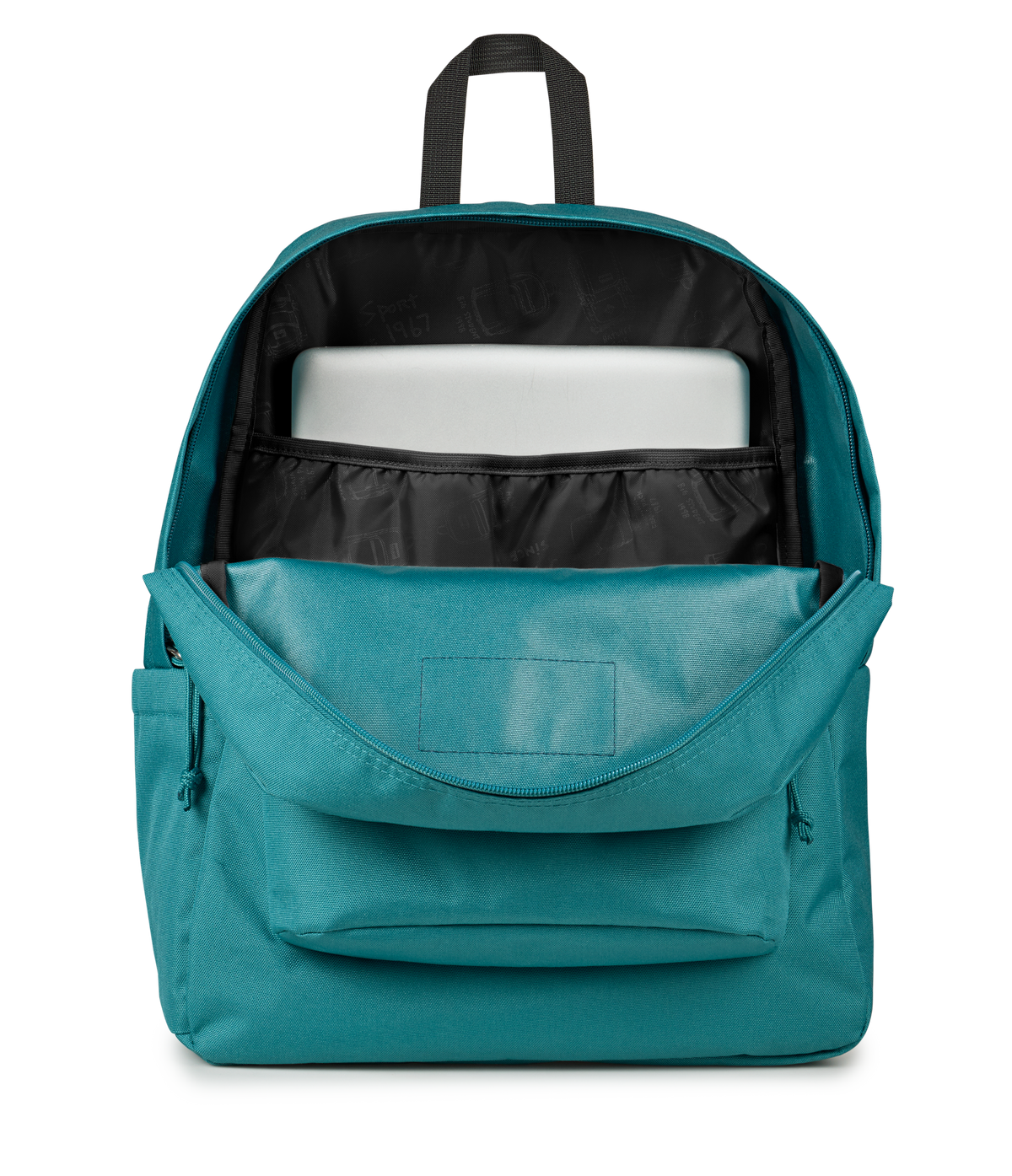 JanSport SuperBreak Plus Iconic Style in Emerald Pool — detail view 2